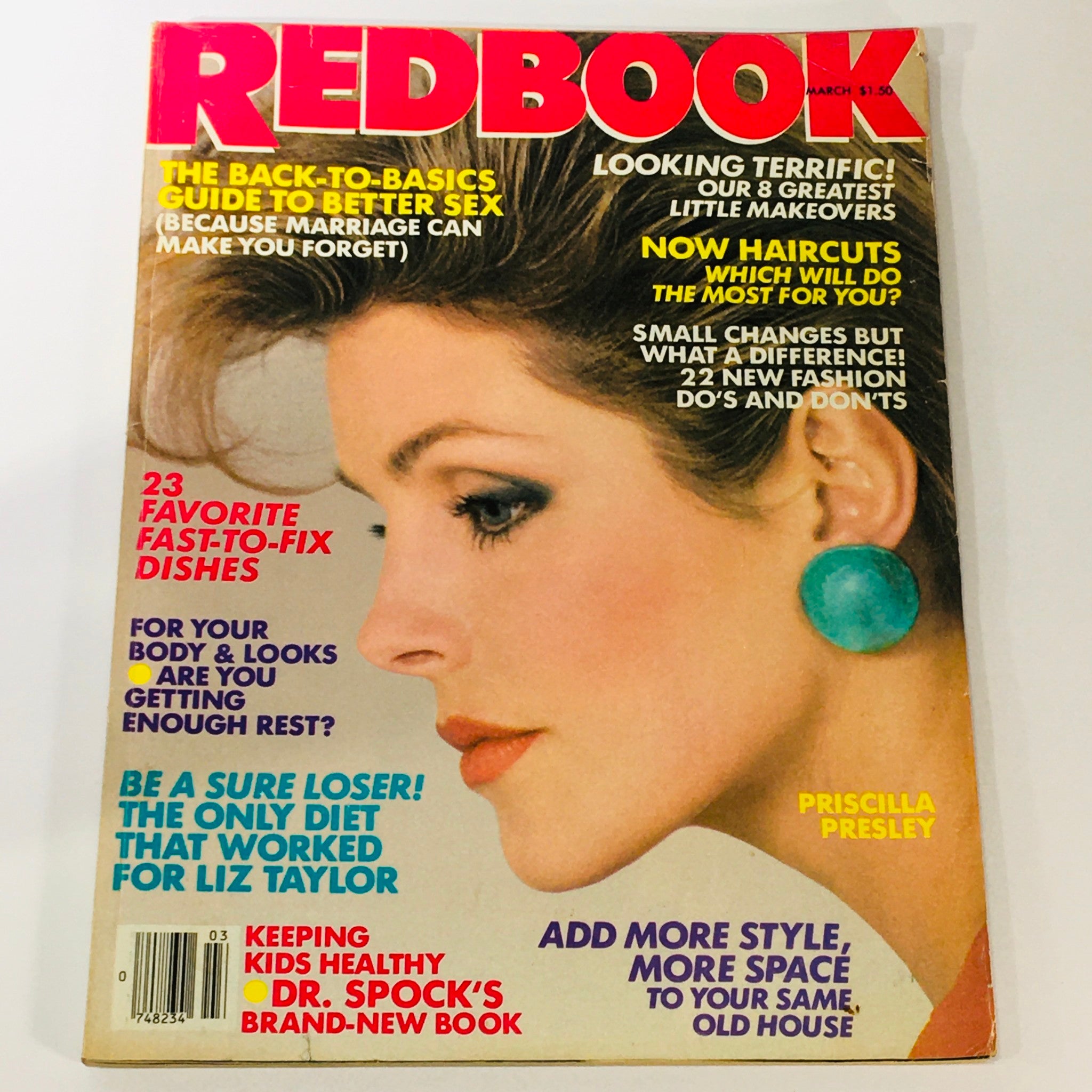 VTG Redbook Magazine March 1985 Priscilla Presley, Elizabeth Taylor, Newsstand