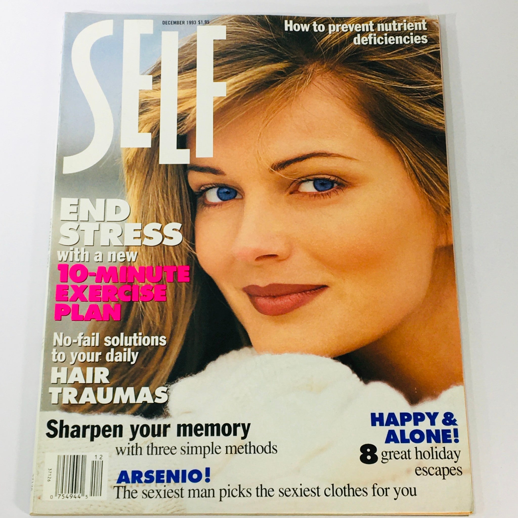 Self Magazine December 1993 10-Minute Exercise Plan, Hair Traumas, Newsstand