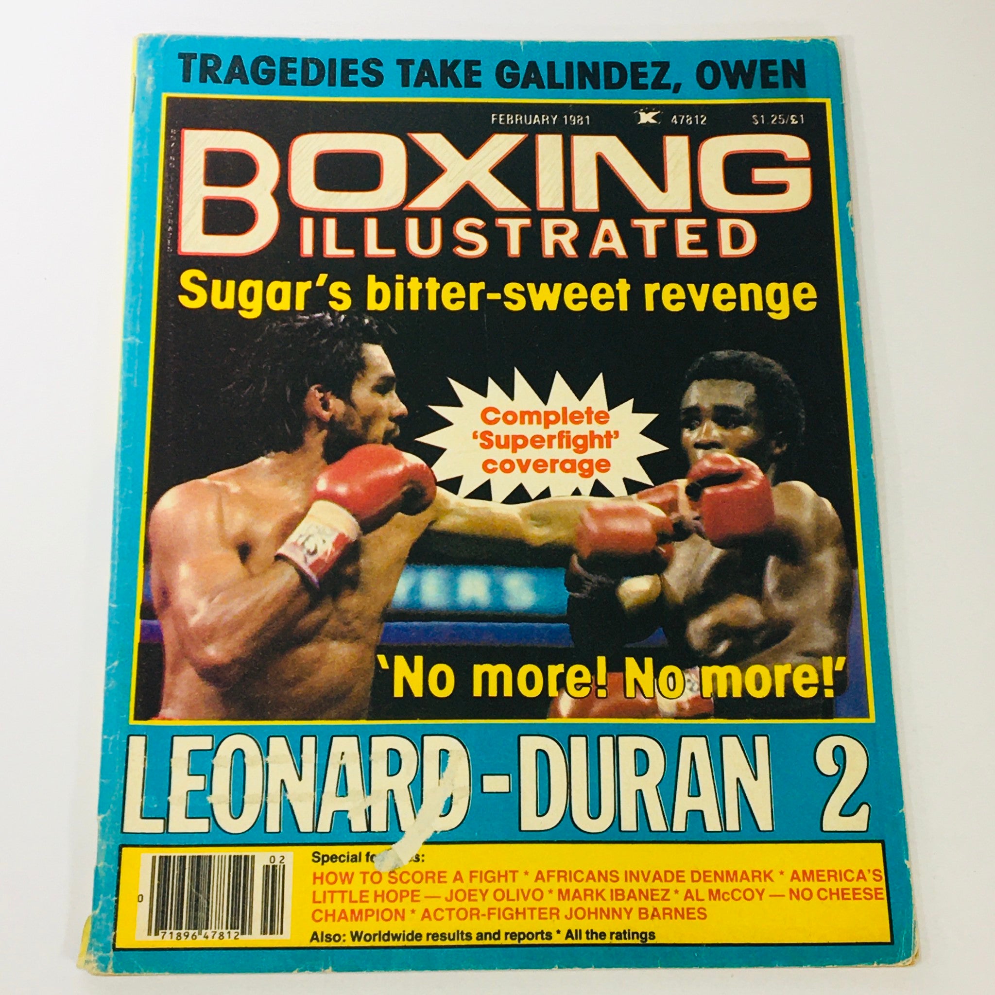 VTG Boxing Illustrated Magazine February 1981 Sugar Ray Leonard, Roberto Durán