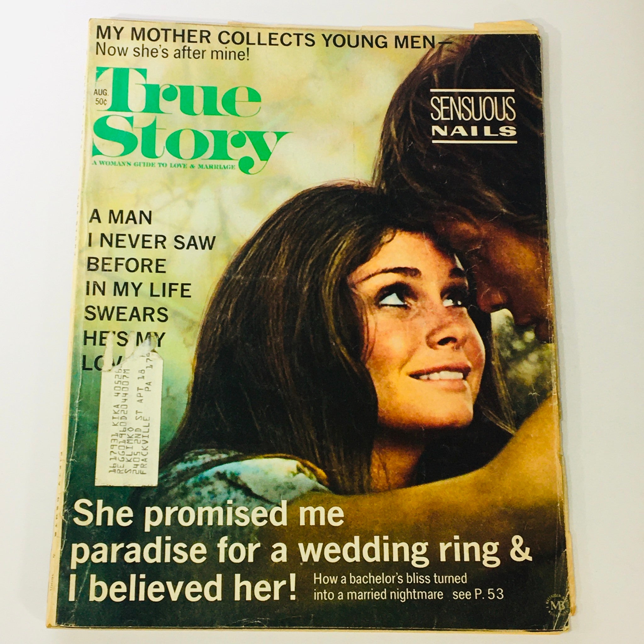 VTG True Story Magazine August 1972 Bachelor Bliss Turned To Marriage Nightmare