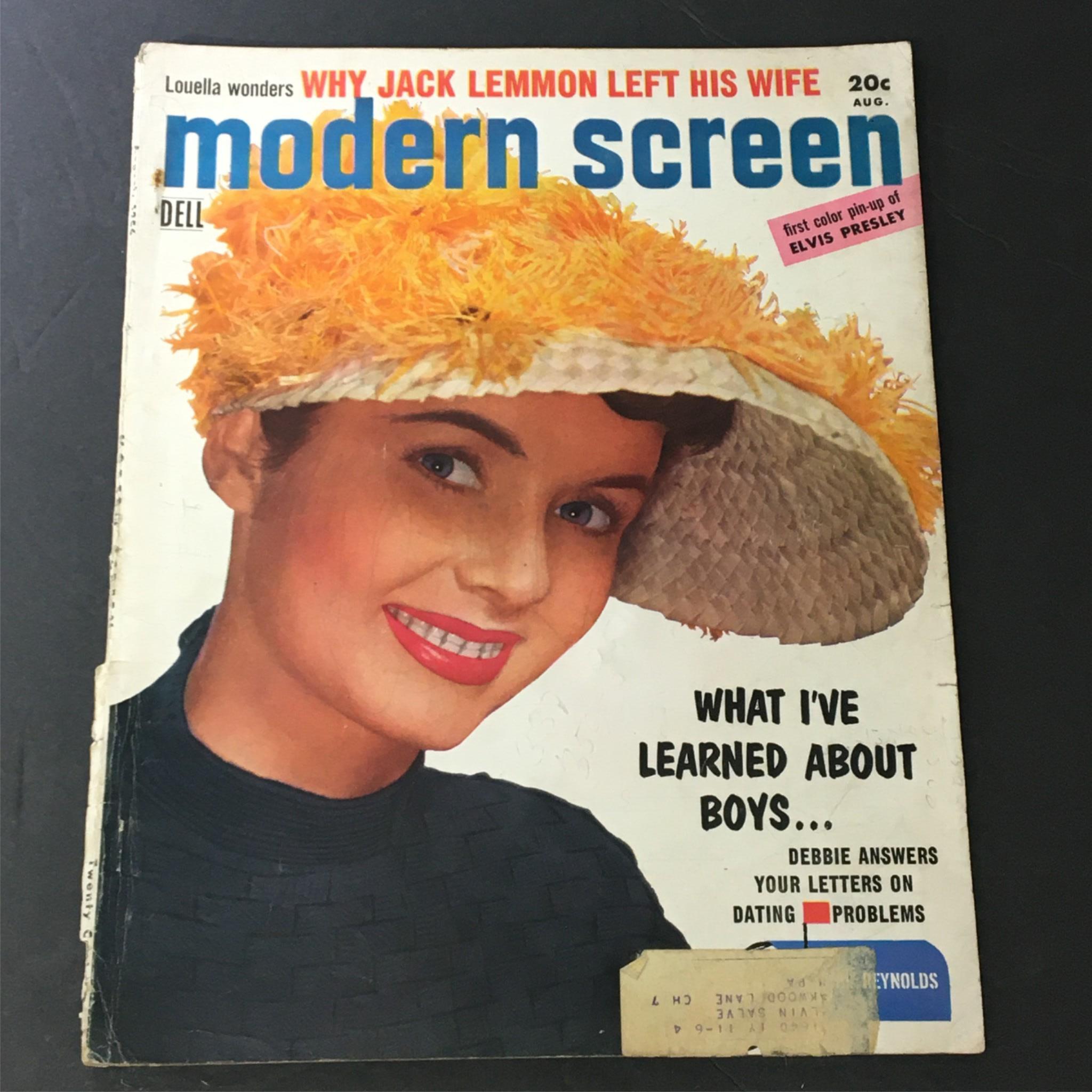 VTG Modern Screen Magazine August 1956 Louella Wonders Why Jack Lemmon Left Wife