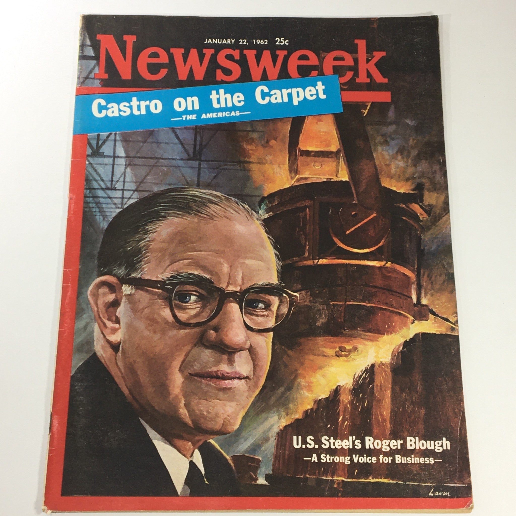 VTG Newsweek Magazine January 22 1962 U.S. Steel's Roger Blough, Newsstand