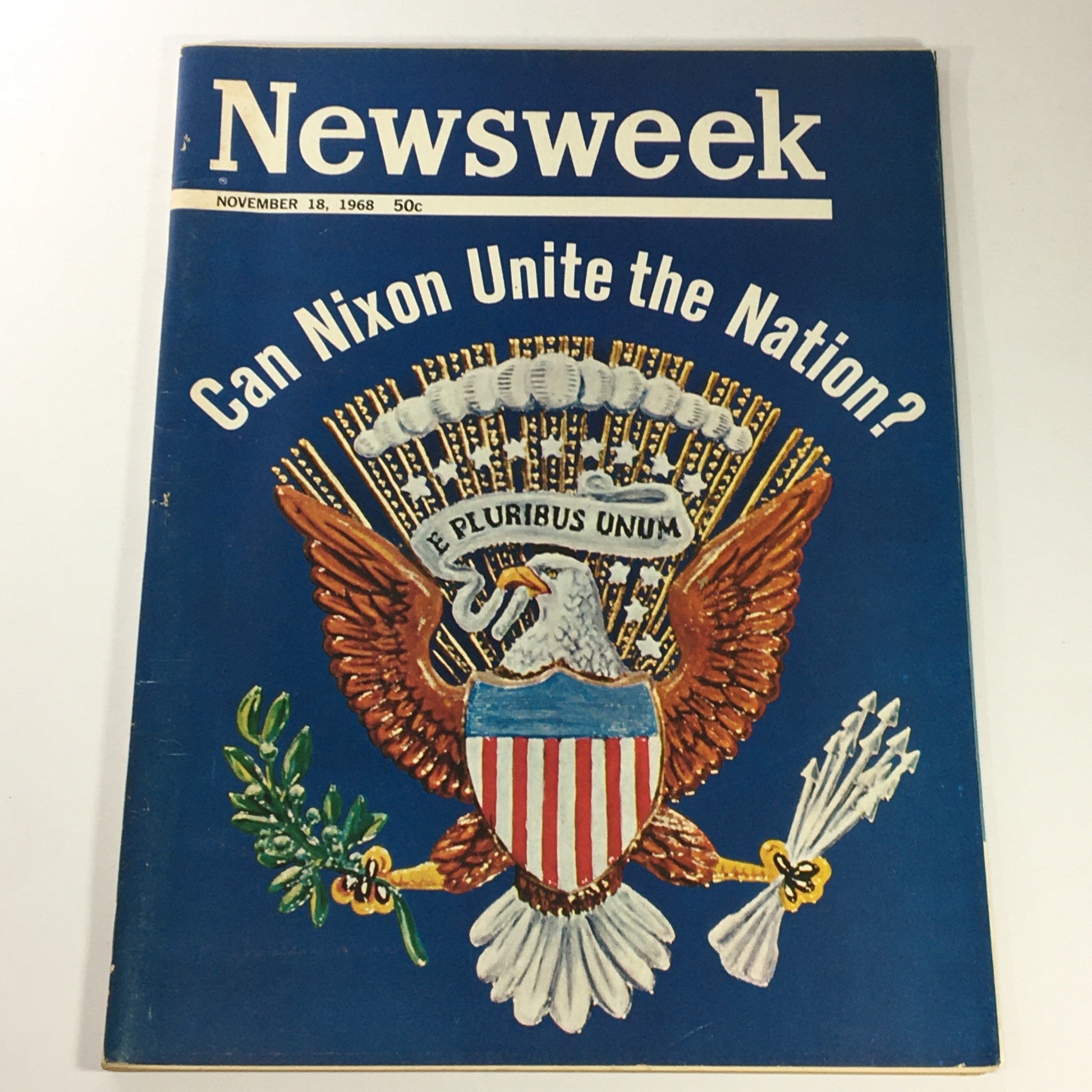 VTG Newsweek Magazine November 18 1968 Richard Nixon Unite the Nation, Newsstand