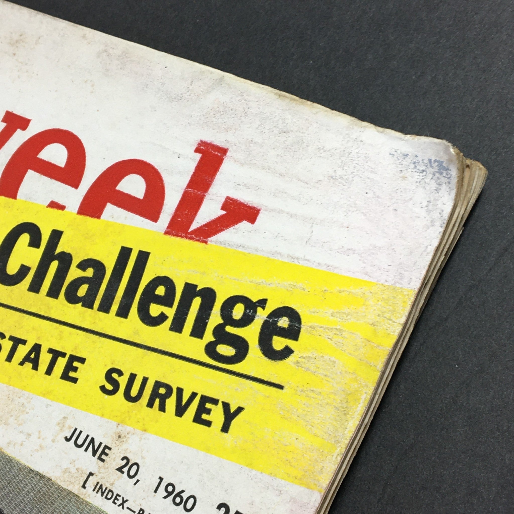 Back cover of VTG Newsweek Magazine June 20 1960 displaying the magazine's title and details about the 50-state survey, highlighting its relevance in political history.