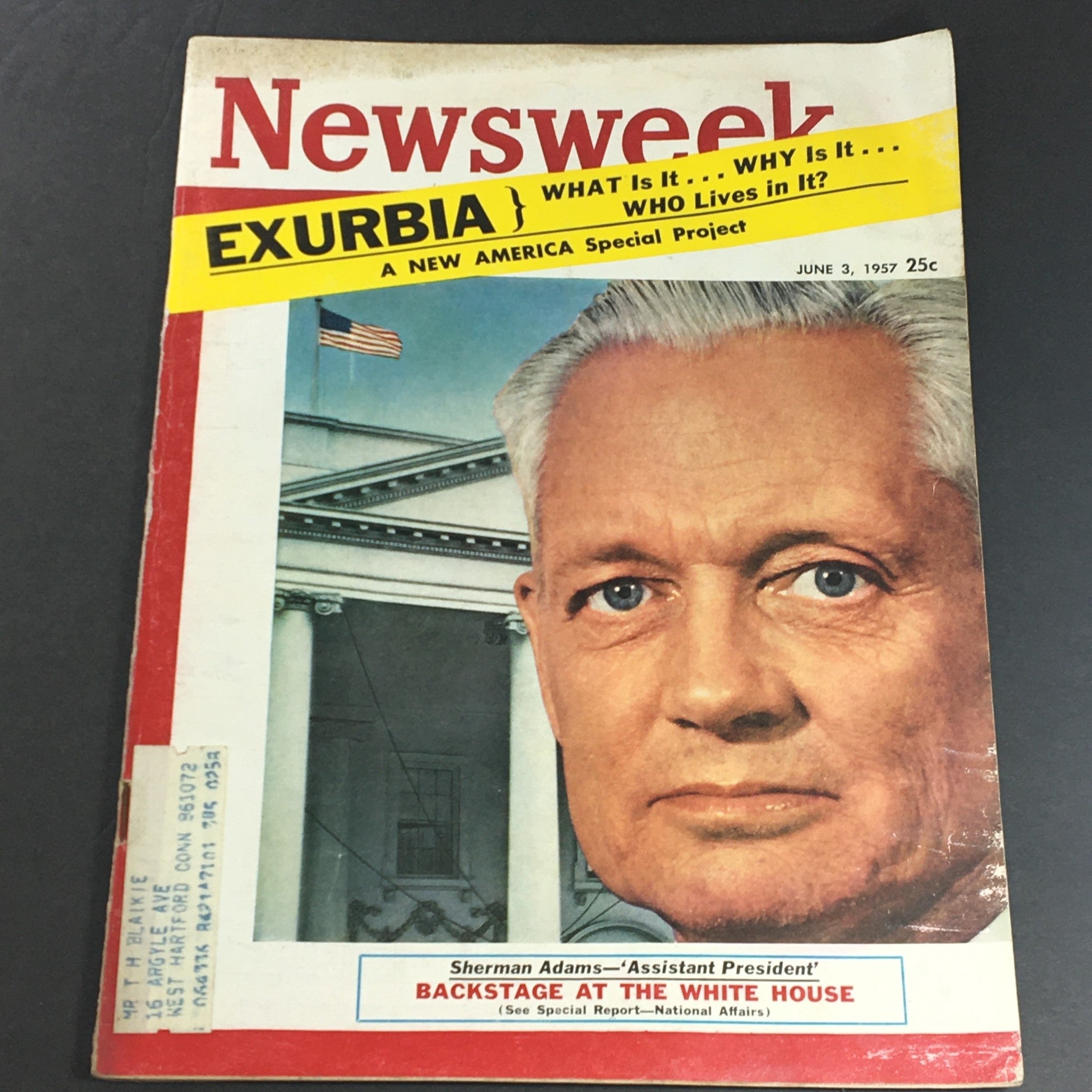 VTG Newsweek Magazine June 3 1957 Sherman Adams, Assistant President