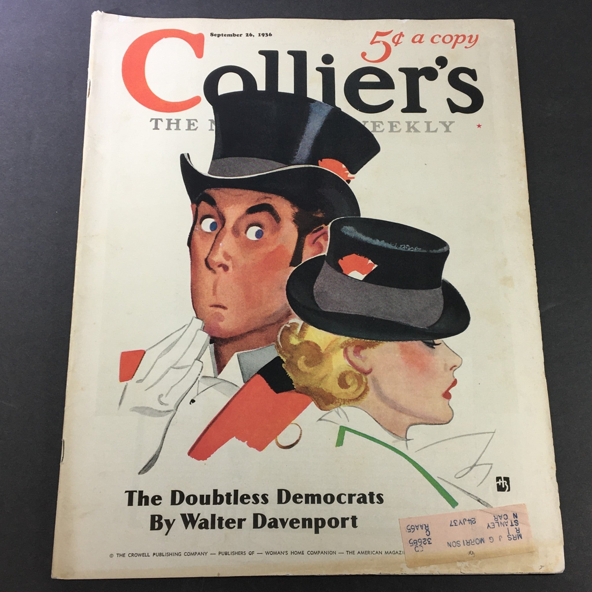 VTG Collier's Magazine September 26 1936 The Doubtless Democrat Walter Davenport