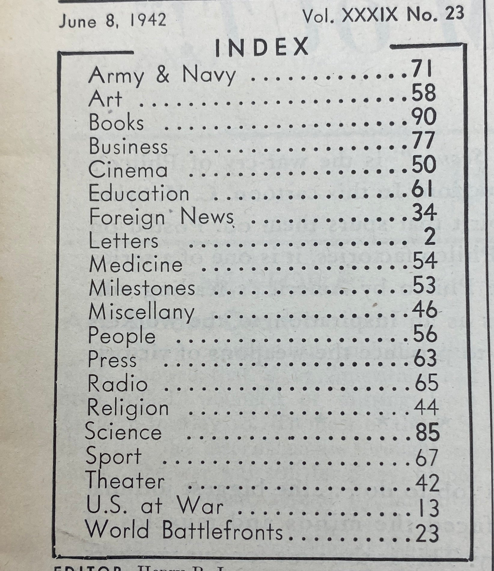 VTG Time Magazine June 8, 1942 Vol 39 No. 23 Mountbatten of The Commandos