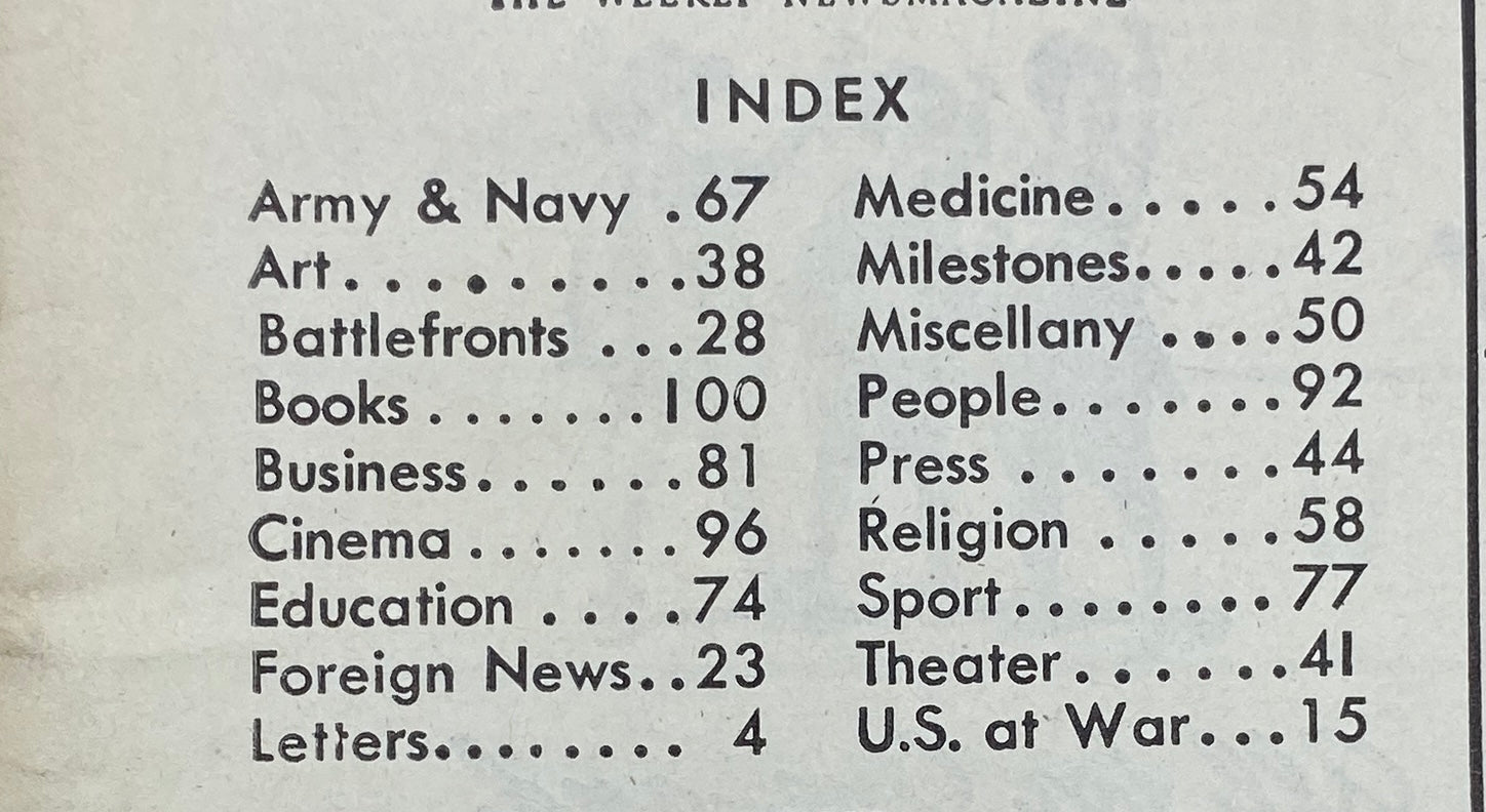 VTG Time Magazine October 12, 1942 Vol 40 No. 15 Edward Flynn of Nat'l Committee