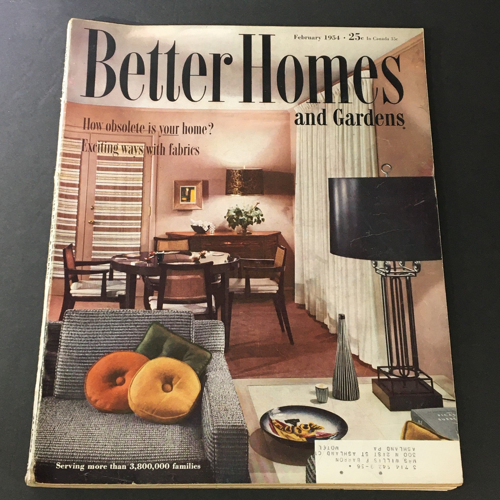 VTG Better Homes & Gardens Magazine February 1954 Exciting Ways With Fabrics