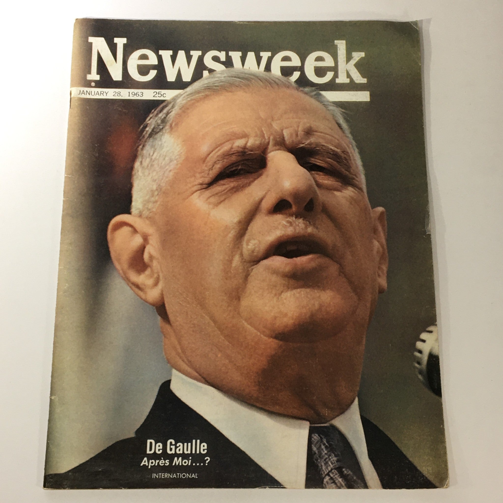 VTG Newsweek Magazine January 28 1963 President Charles de Gaulle, Newsstand