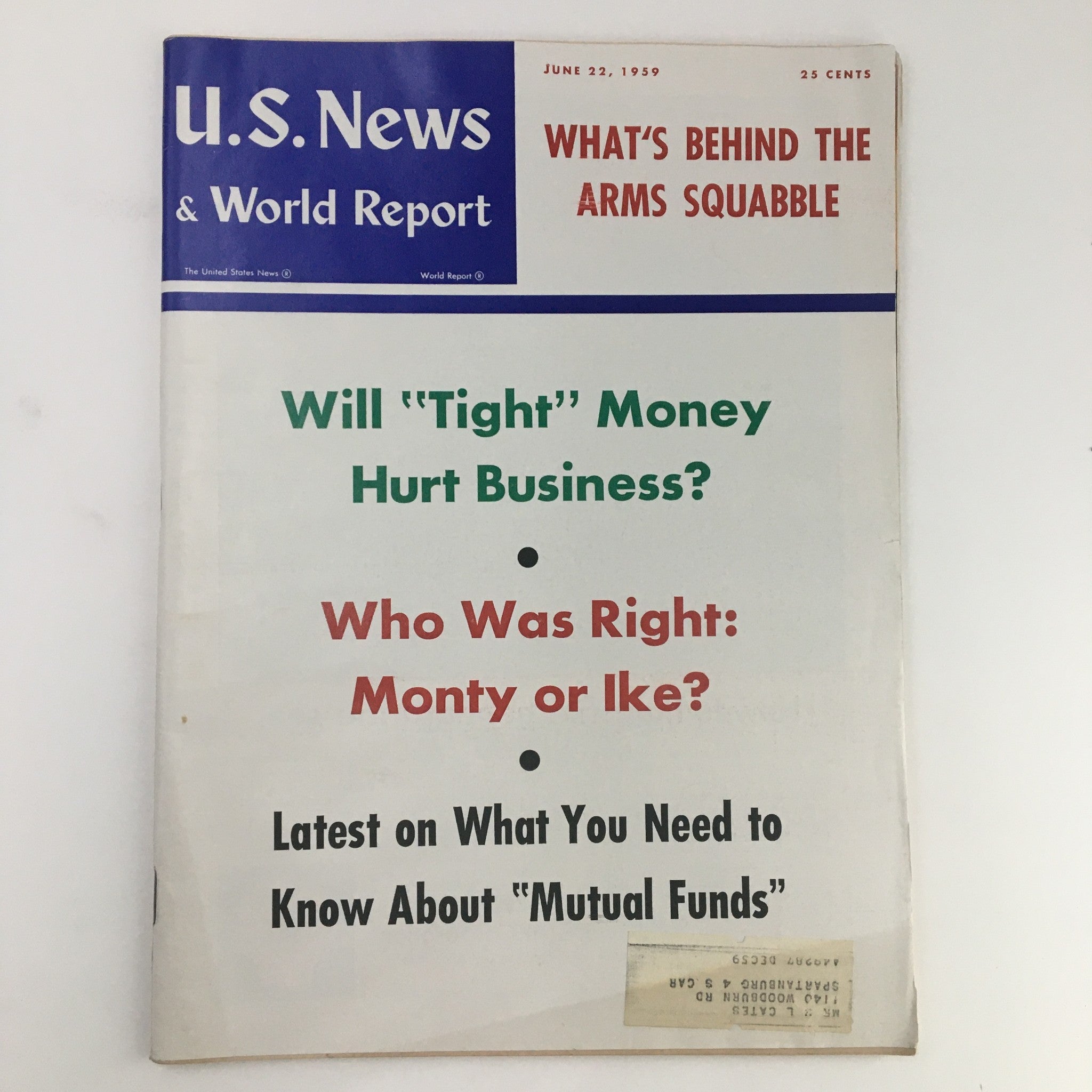 VTG U.S. News & World Report June 22 1959 Who Was Right, Monty or Ike?