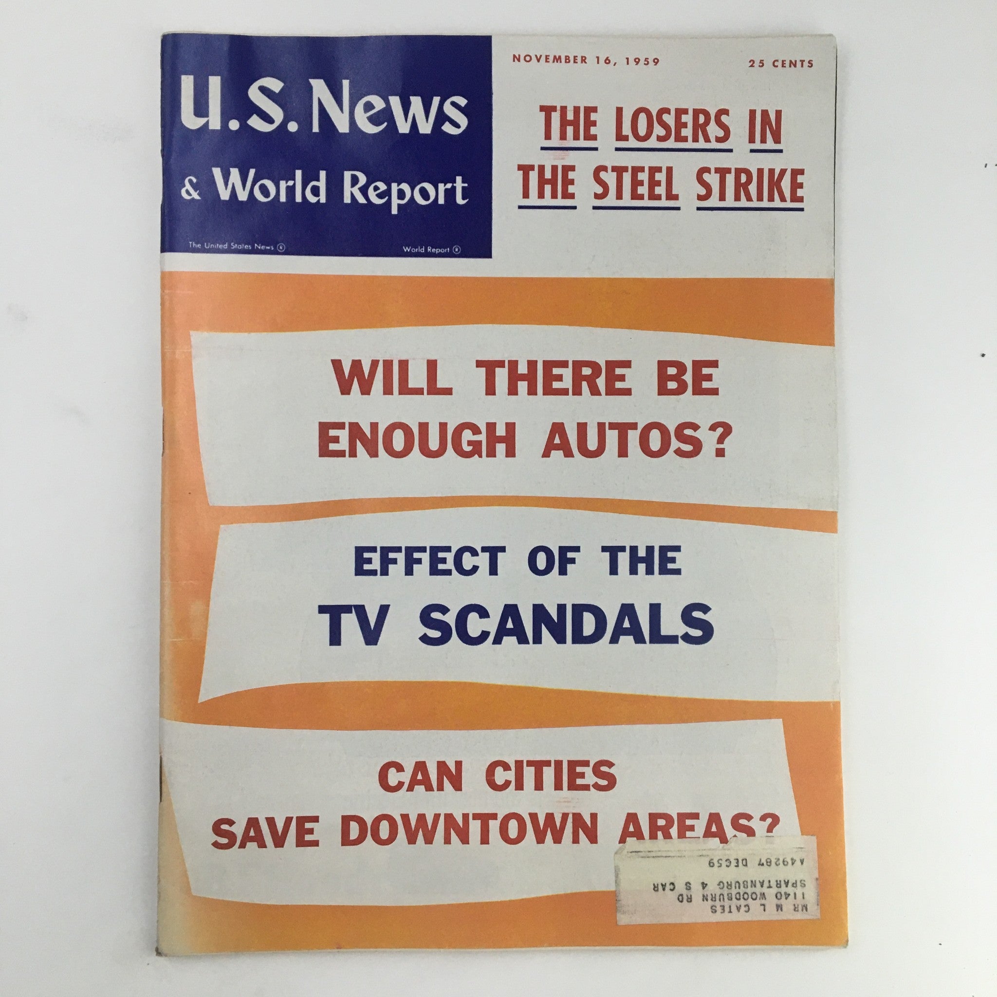 VTG U.S. News & World Report November 16 1959 Can Cities Save Downtown Areas?