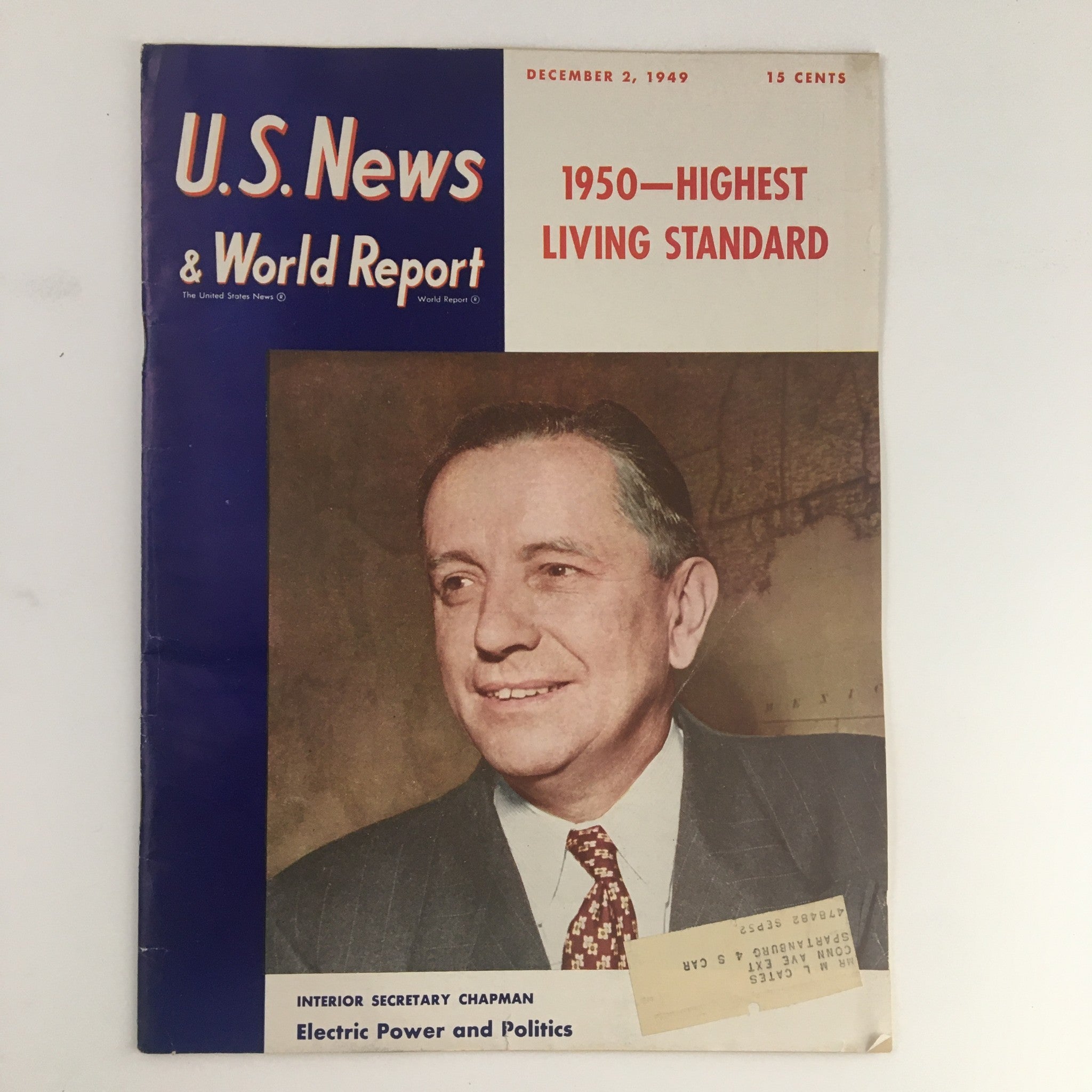 VTG U.S. News & World Report December 2 1949 Interior Secretary Oscar Chapman