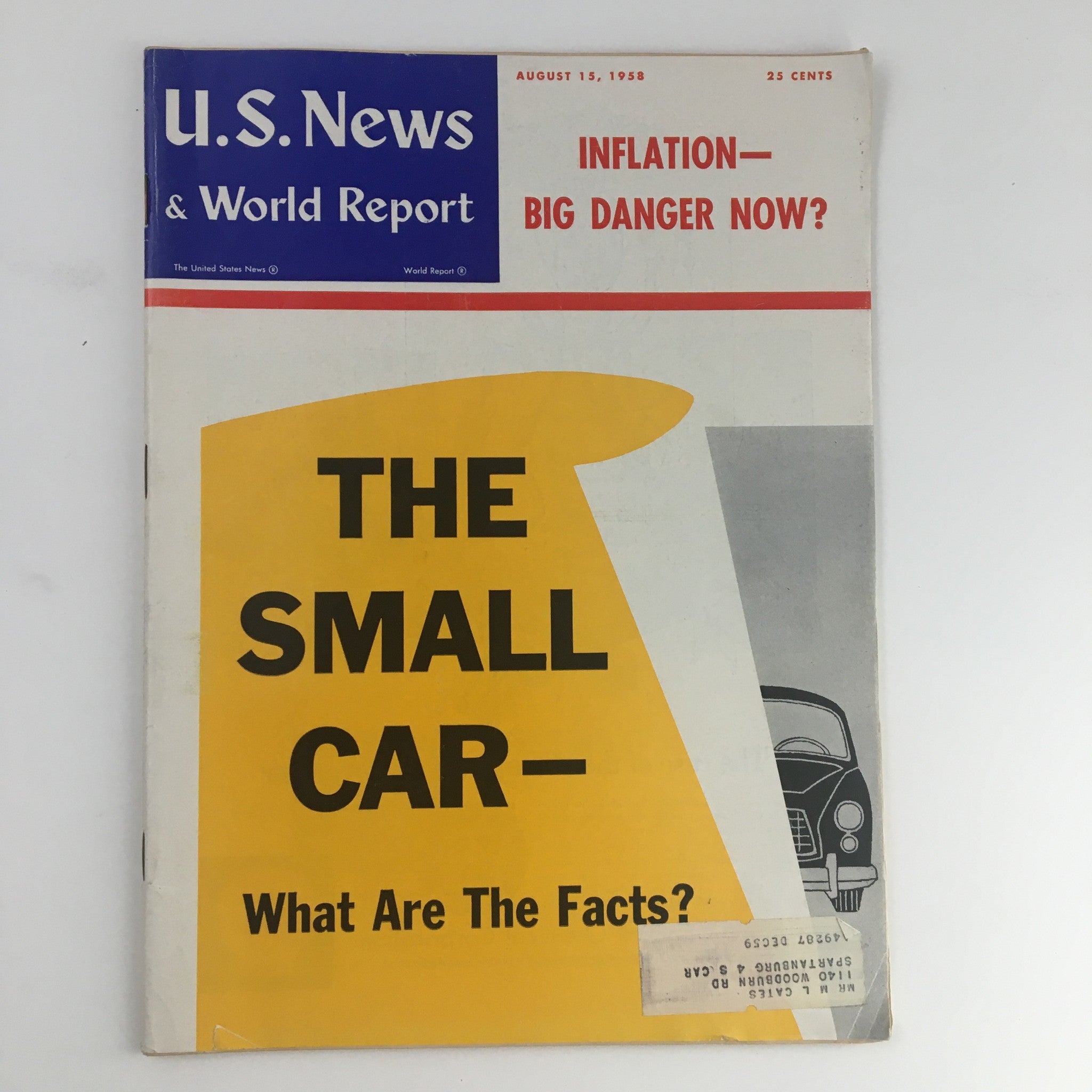 VTG U.S. News & World Report August 15 1958 The Small Car What are the Facts