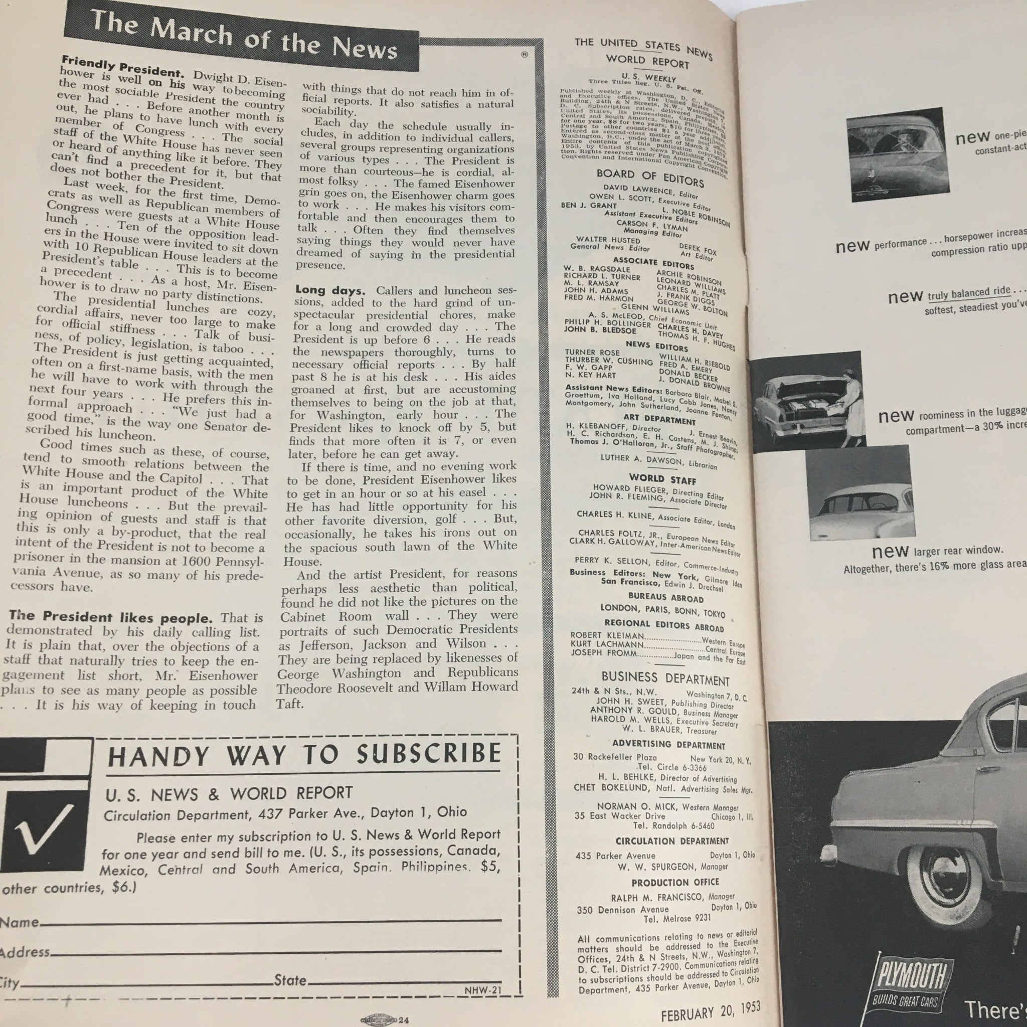 VTG U.S. News & World Report February 20 1953 Why There Will Be A Tax Cut