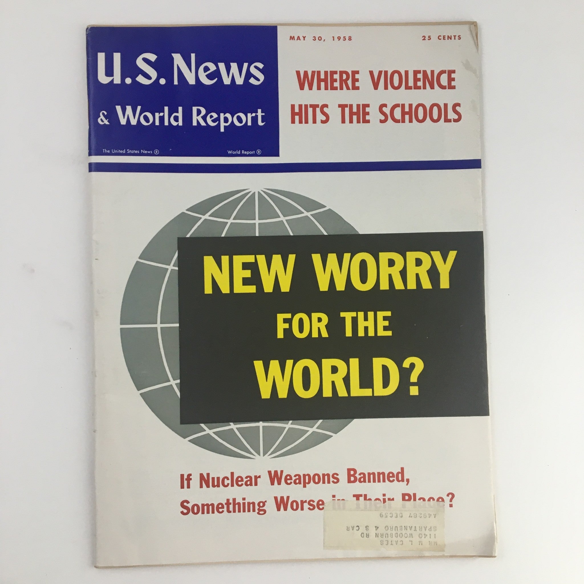 VTG U.S. News & World Report May 30 1958 Where Violence Hits The World