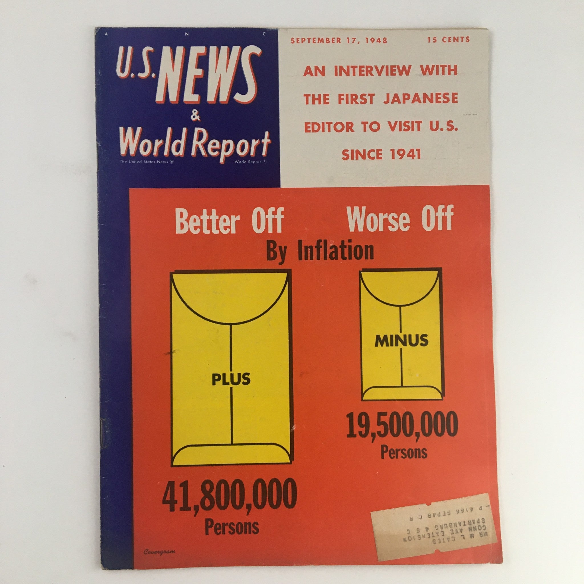 VTG U.S. News & World Report September 17 1948 1st Japanese Editor to Visit U.S.