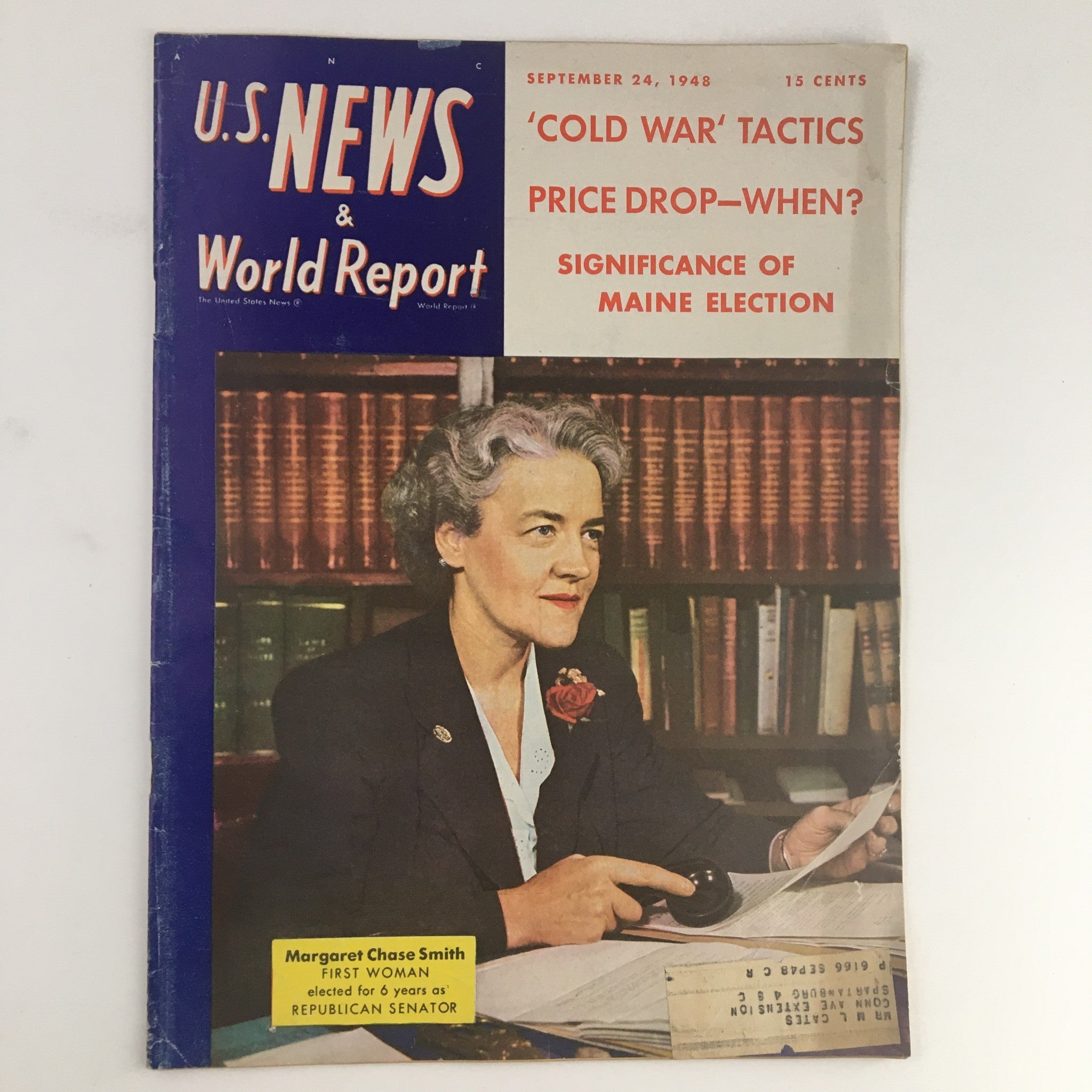 VTG U.S. News & World Report September 24 1948 Senator Margaret Chase Smith