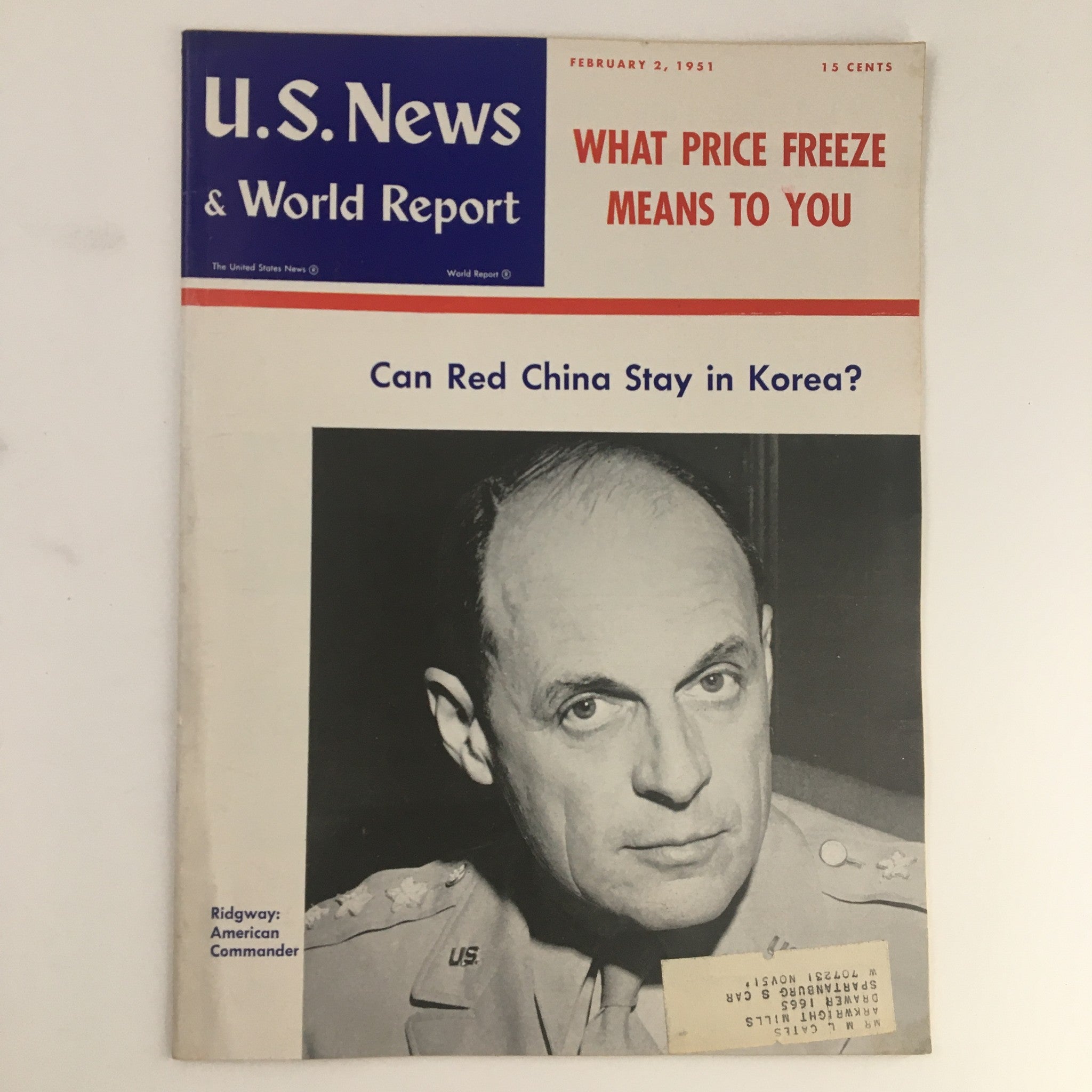 VTG U.S. News & World Report February 2 1951 Matthew Ridgway American Commander