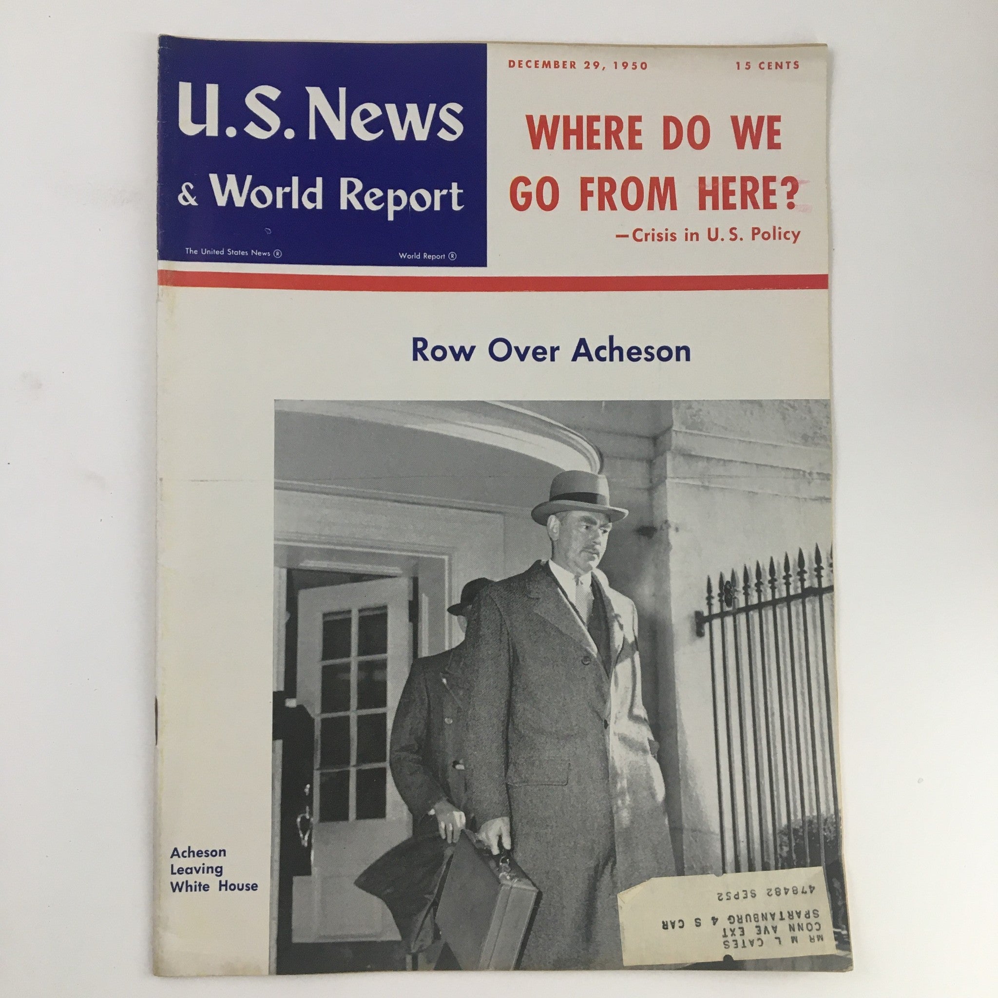 VTG U.S. News & World Report December 29 1950 Dean Acheson Leaving White House