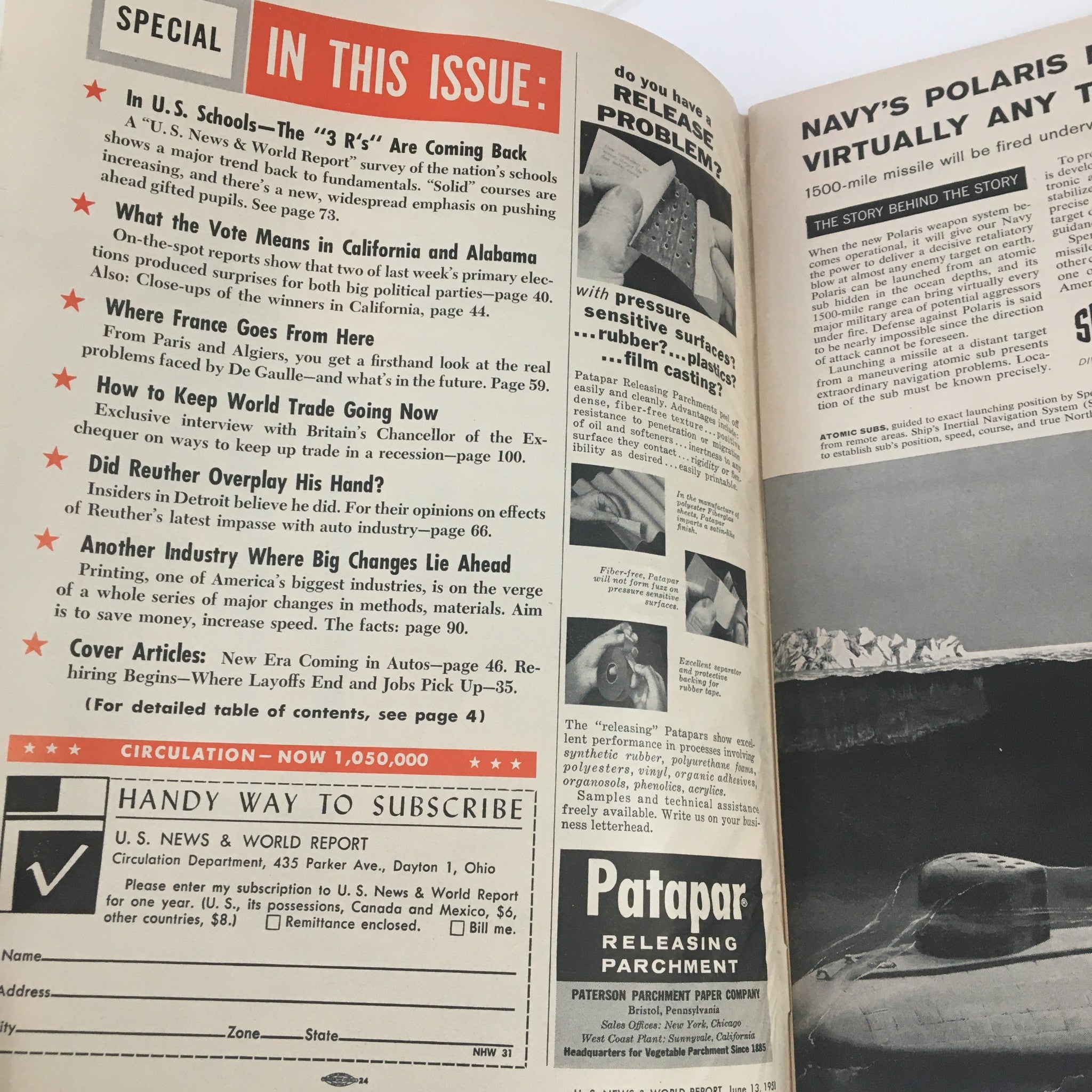 VTG U.S. News & World Report June 13 1958 New Era Coming in Autos Rehiring Begin