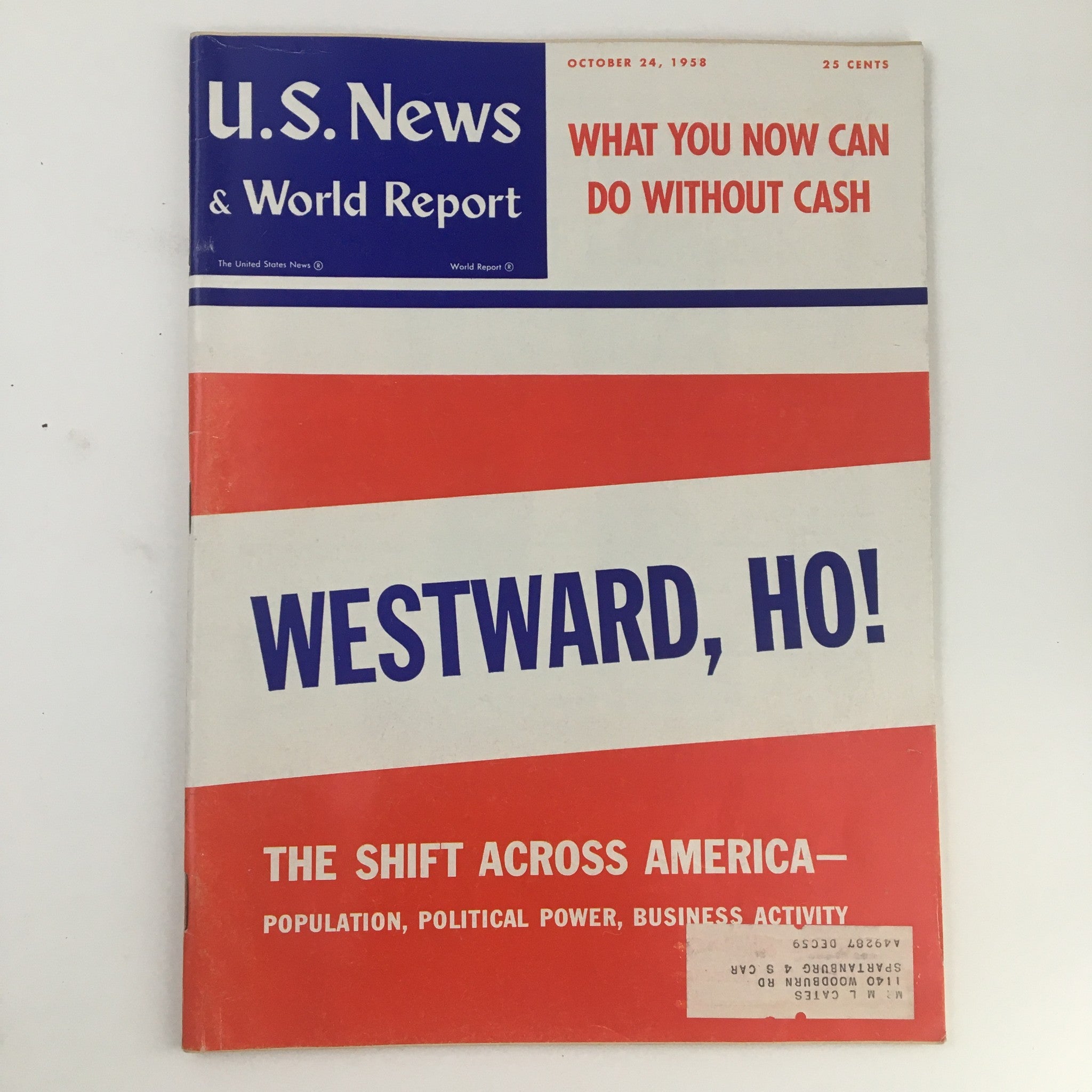 VTG U.S. News & World Report October 24 1958 The Shift Across America Westward