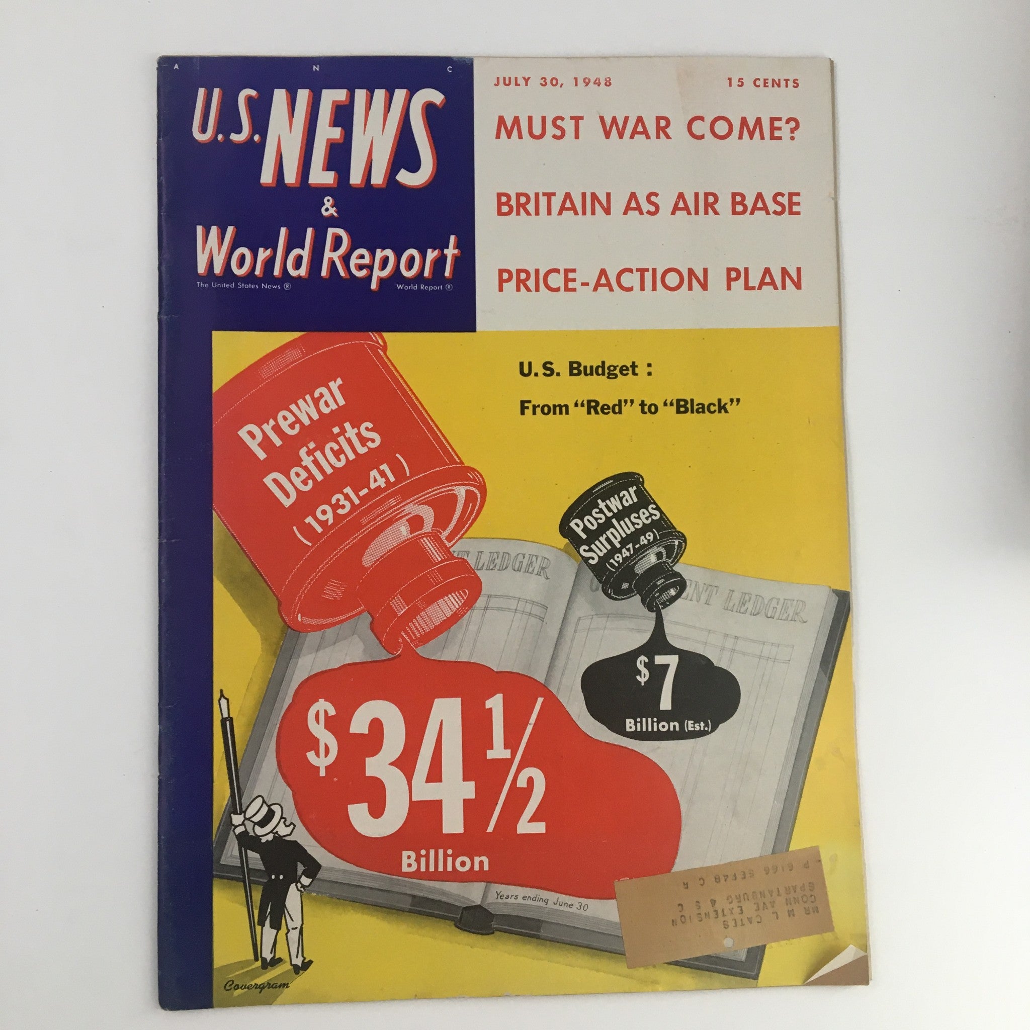 VTG U.S. News & World Report July 30 1948 The U.S. Budget from Red to Black