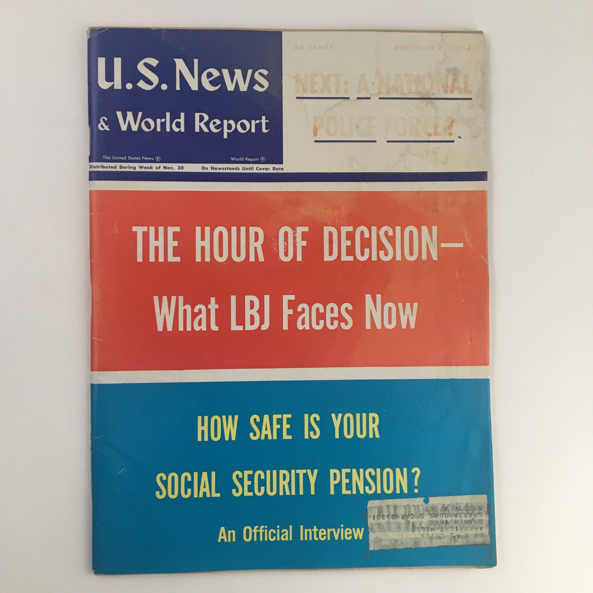 VTG U.S. News & World Report December 7 1964 Lyndon B. Johnson Hour of Decision