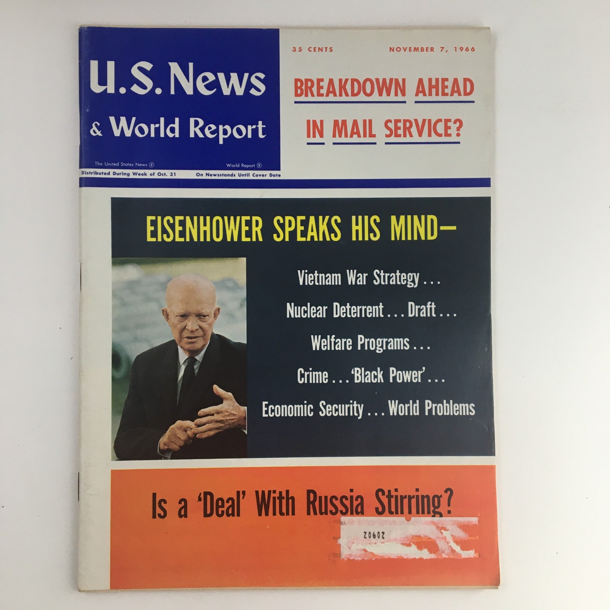 VTG U.S. News & World Report November 7 1966 Dwight Eisenhower Speaks His Mind