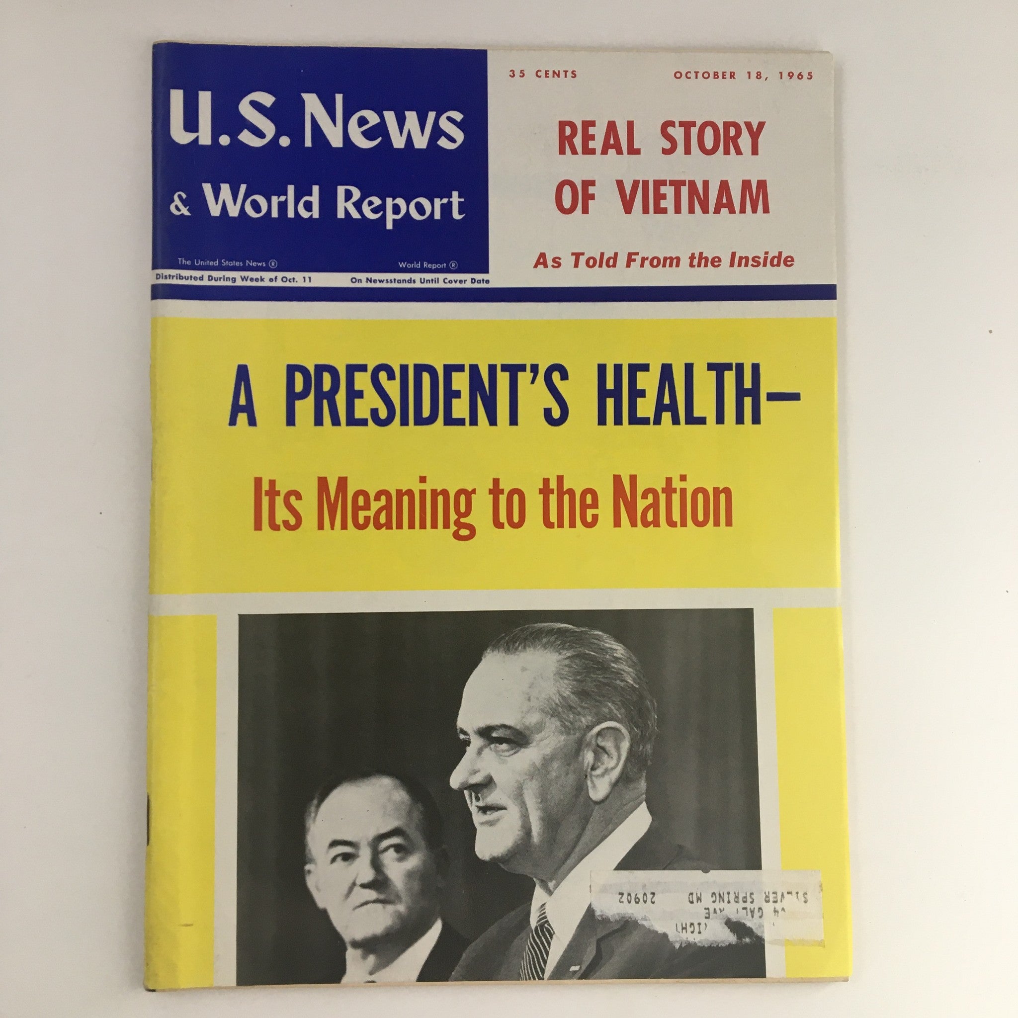 VTG U.S. News & World Report October 18 1965 The Lyndon B. Johnson's Health