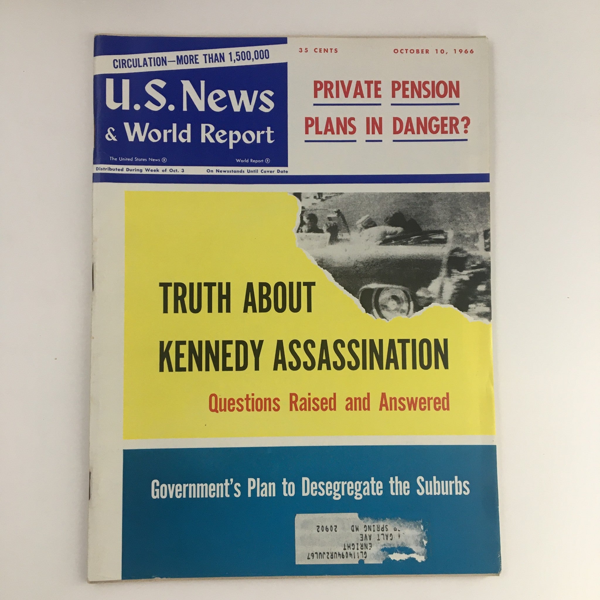 VTG U.S. News & World Report October 10 1966 Truth About Kennedy Assassination