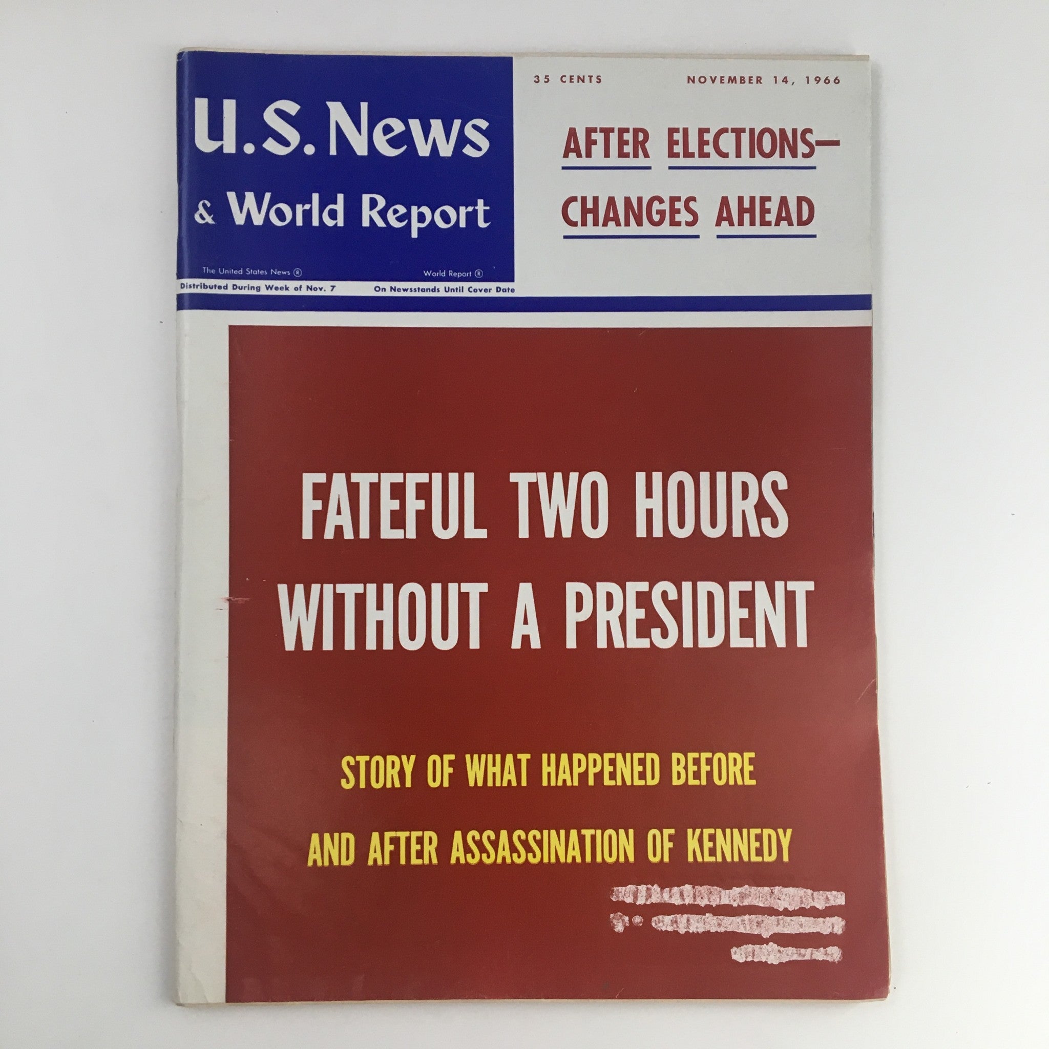 VTG U.S. News & World Report November 14 1966 Fateful 2 Hours Without President