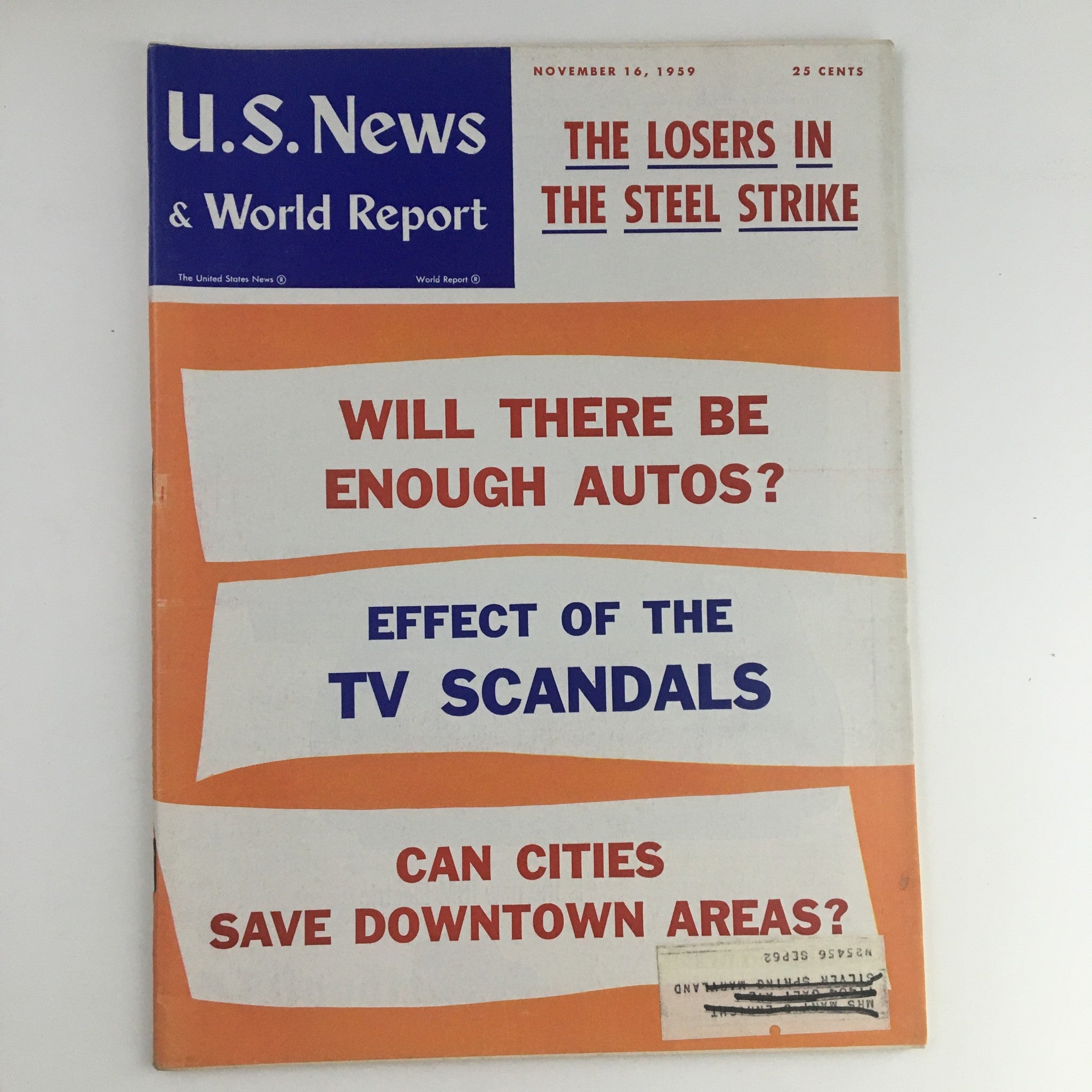 VTG U.S. News & World Report November 16 1959 The Effects of the TV Scandals