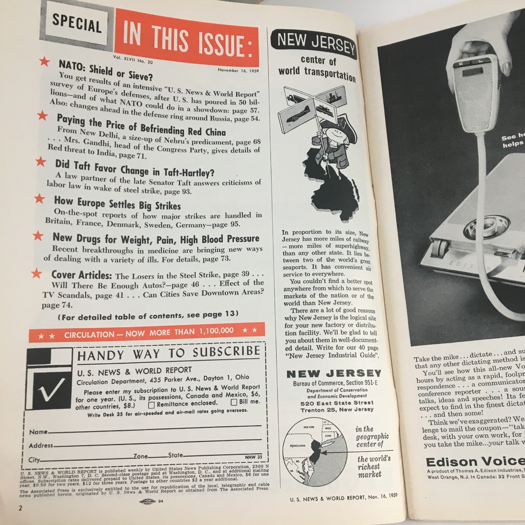 VTG U.S. News & World Report November 16 1959 The Effects of the TV Scandals