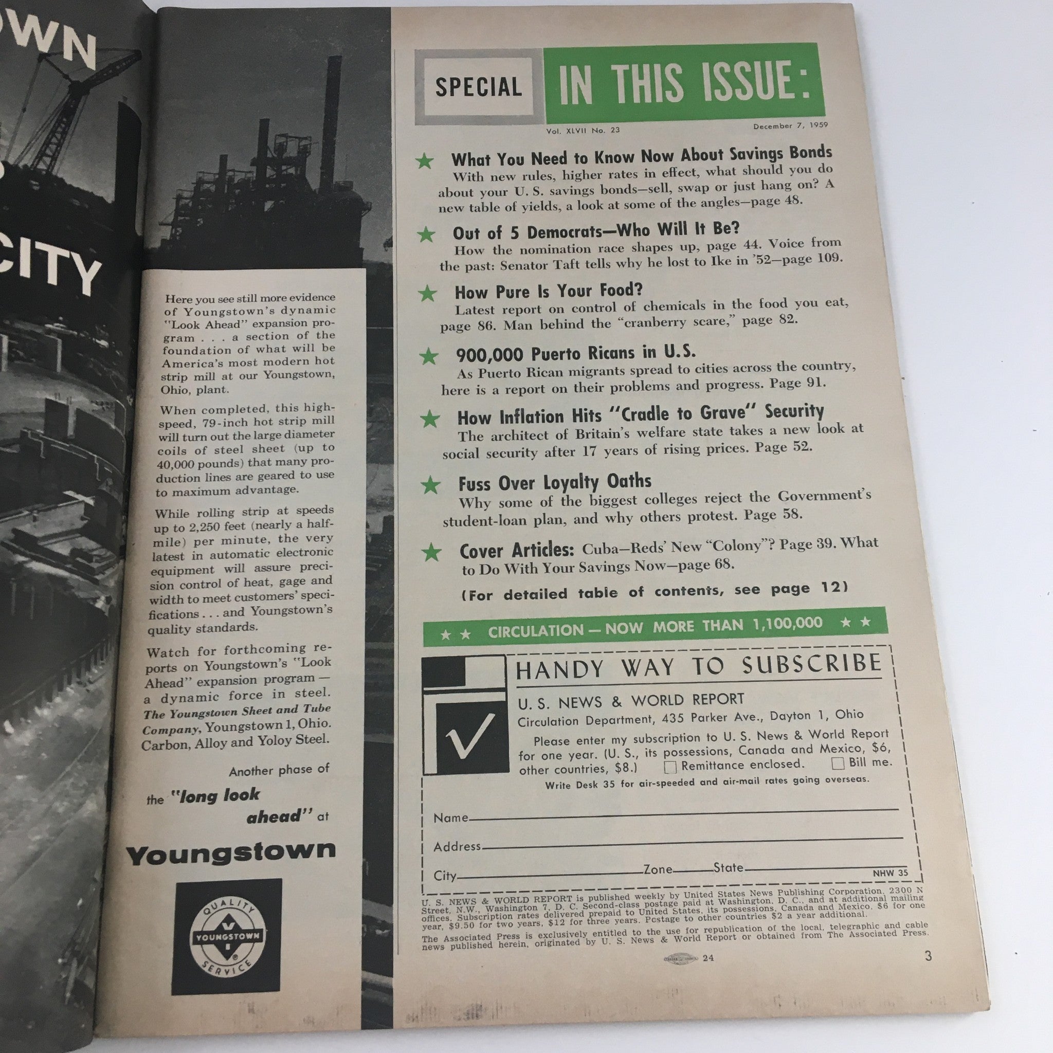 VTG U.S. News & World Report December 7 1959 What To Do With Your Savings