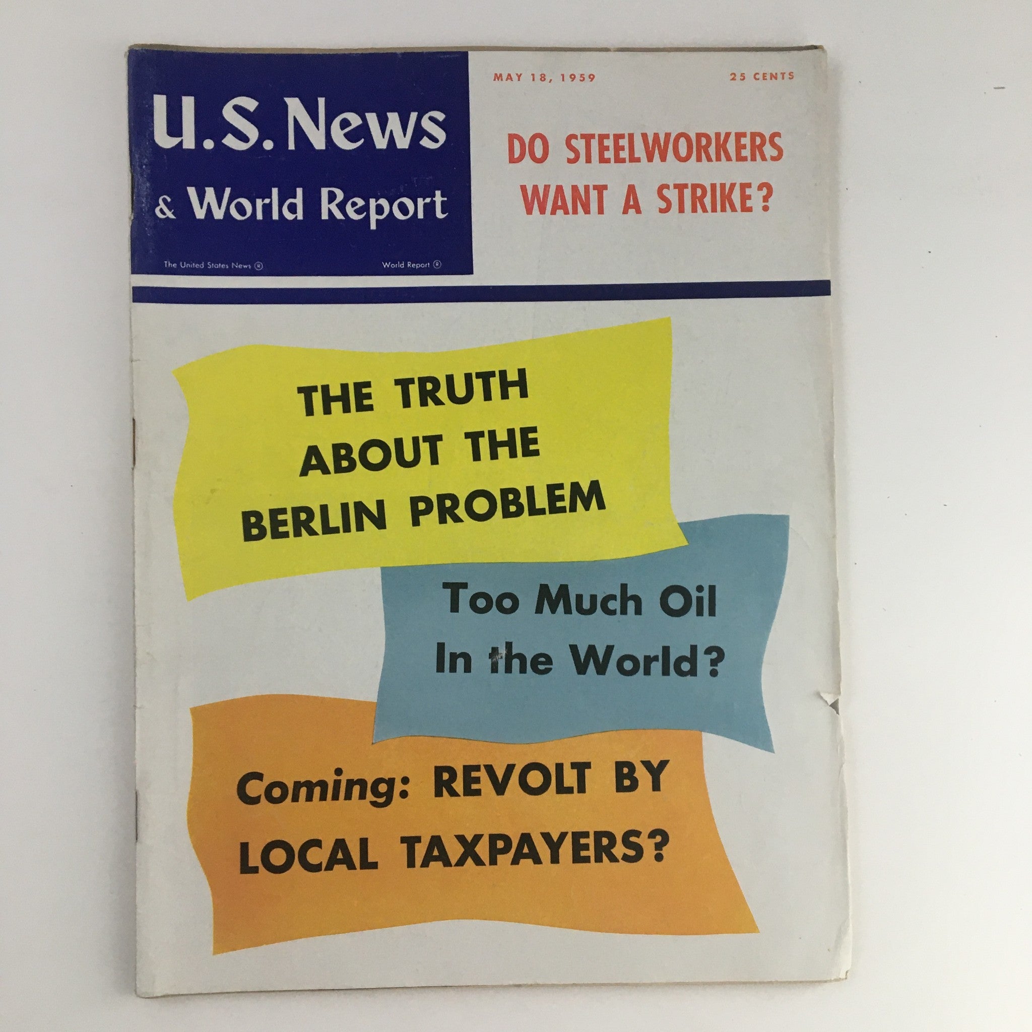 VTG U.S. News & World Report May 18 1959 Revolt by Local Taxpayers No Label