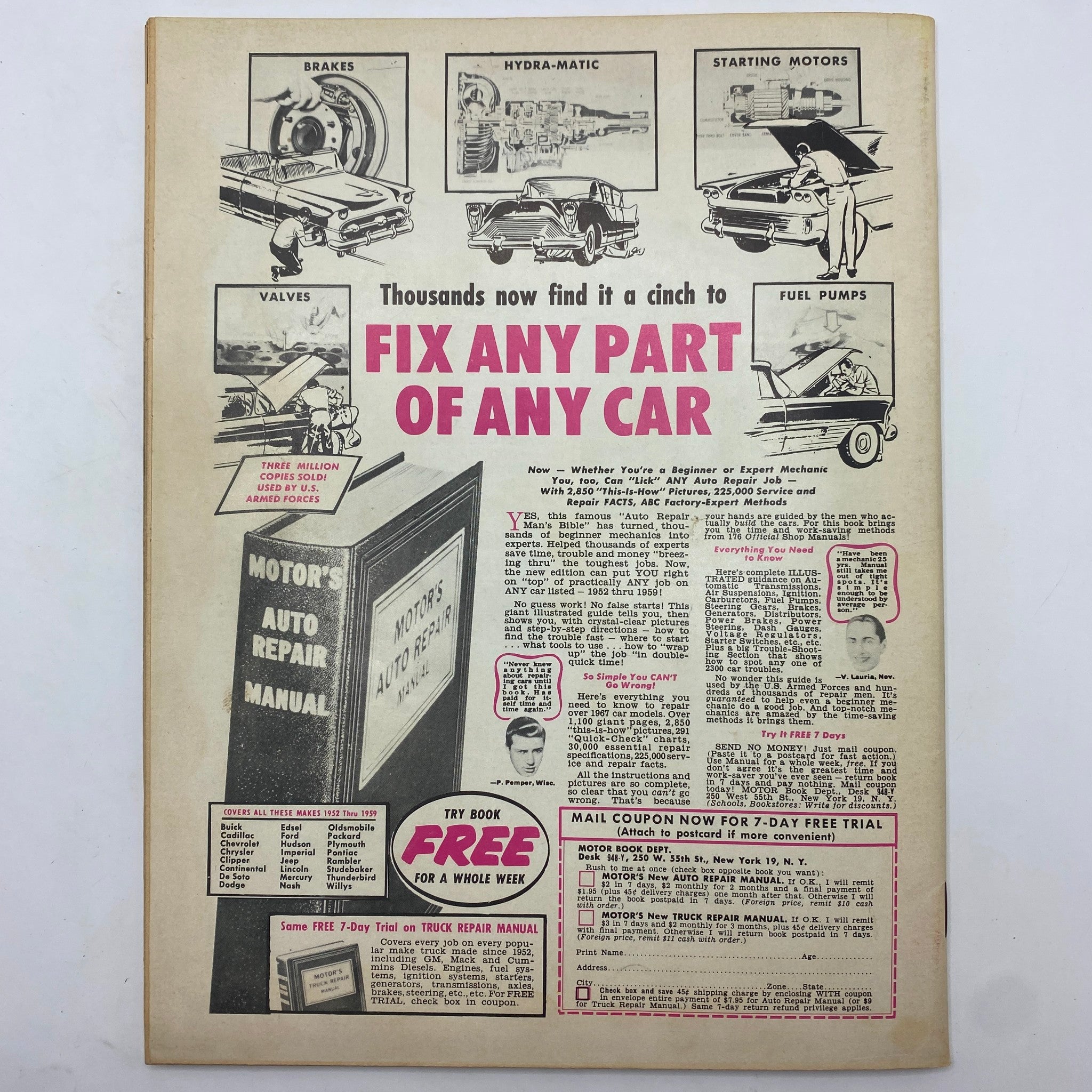 VTG Cars Magazine December 1959 Tech Analysis All The New Engines No Label