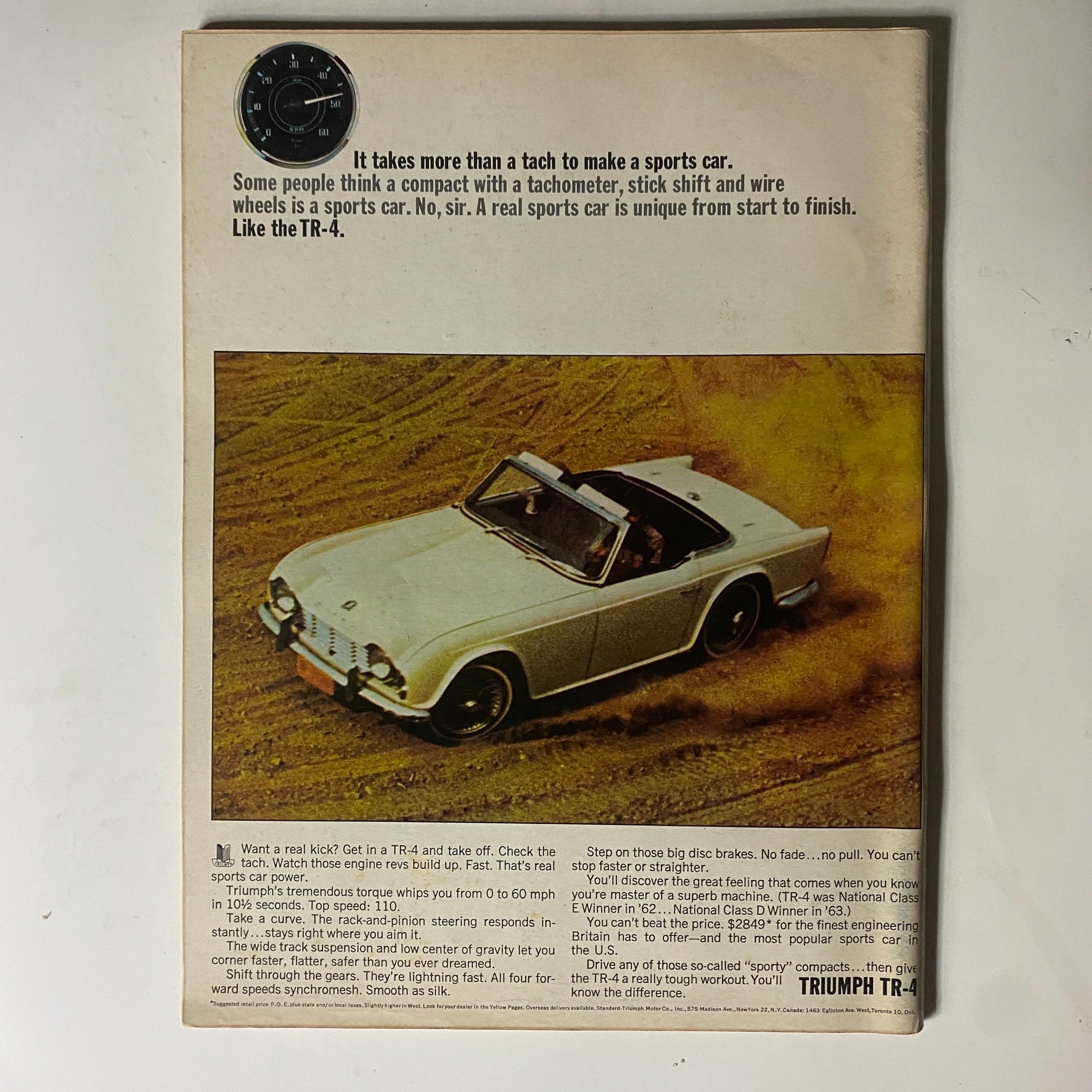 VTG Car and Driver Magazine December 1964 MGB 1800 & Chevy 409 Test No Label