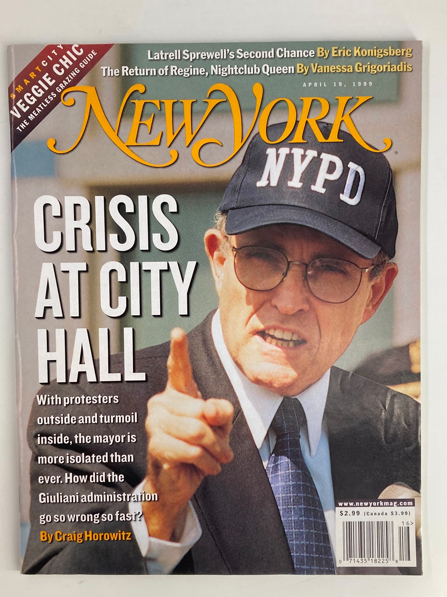 New York Magazine April 19 1999 Rudy Giuliani Crisis at City Hall No Label