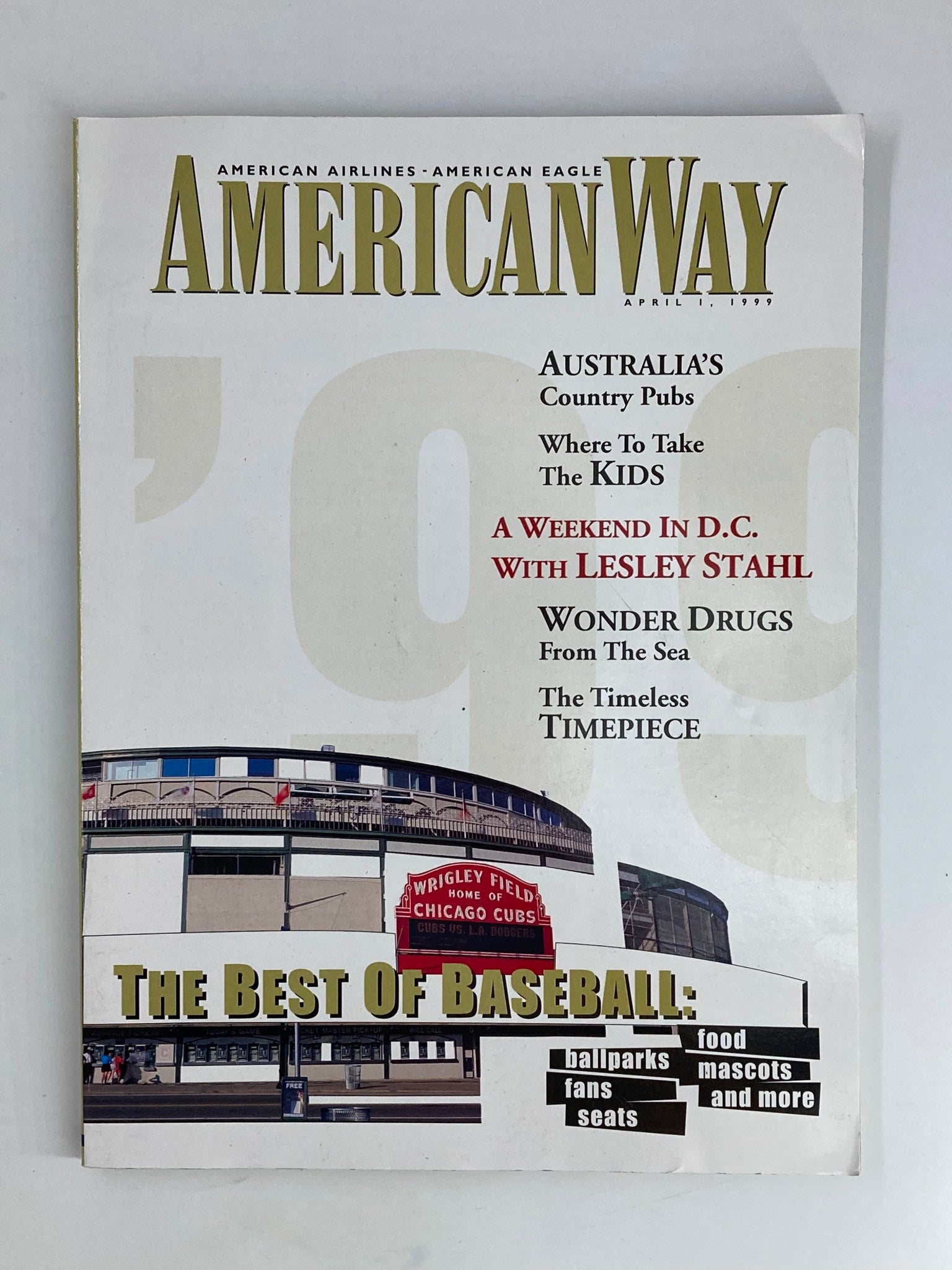 American Way Magazine April 1 1999 A Weekend in D.C. with Lesley Stahl No Label