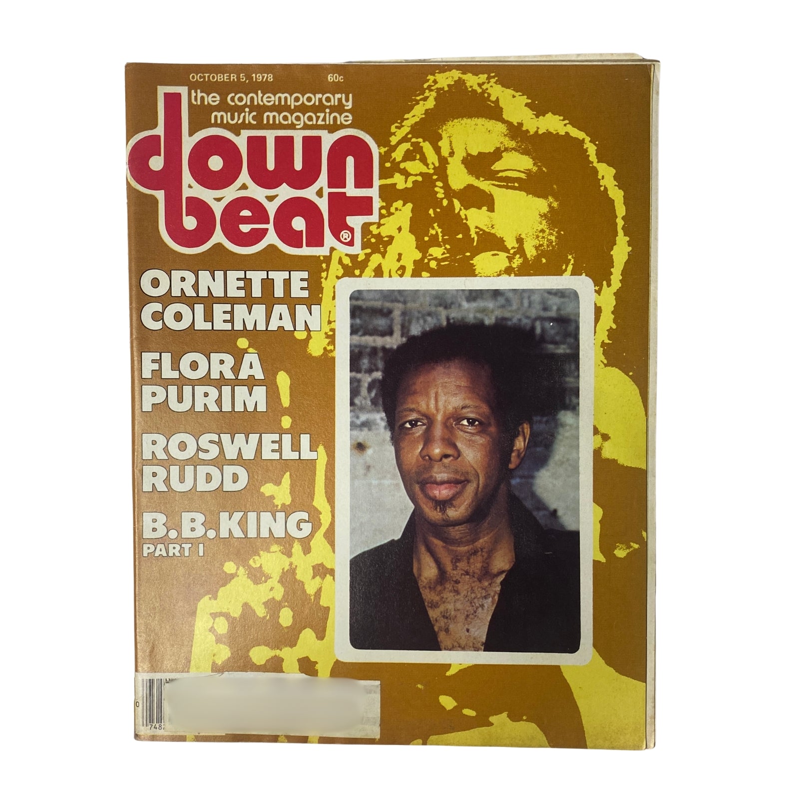 Cover of Down Beat Magazine, October 5, 1978, featuring Ornette Coleman, Flora Purim, and Roswell Rudd, highlighting influential jazz artists and a vibrant design.