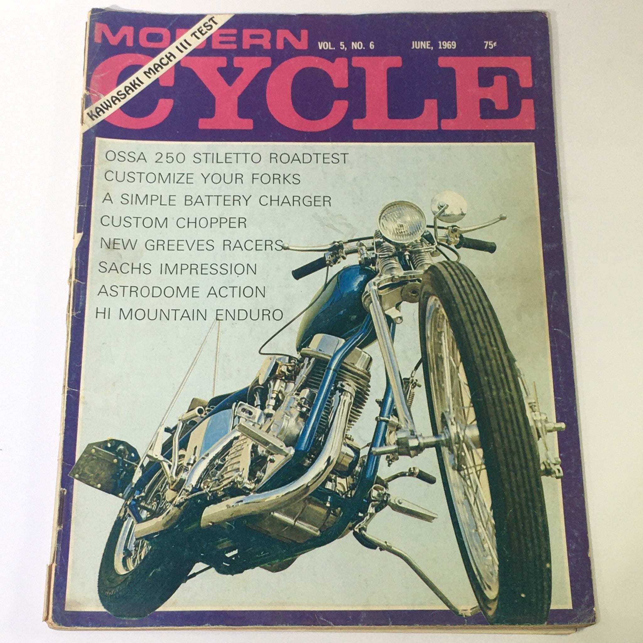 VTG Modern Cycle Magazine June 1969 - Ossa 250 Stiletto Test / Sachs Impression