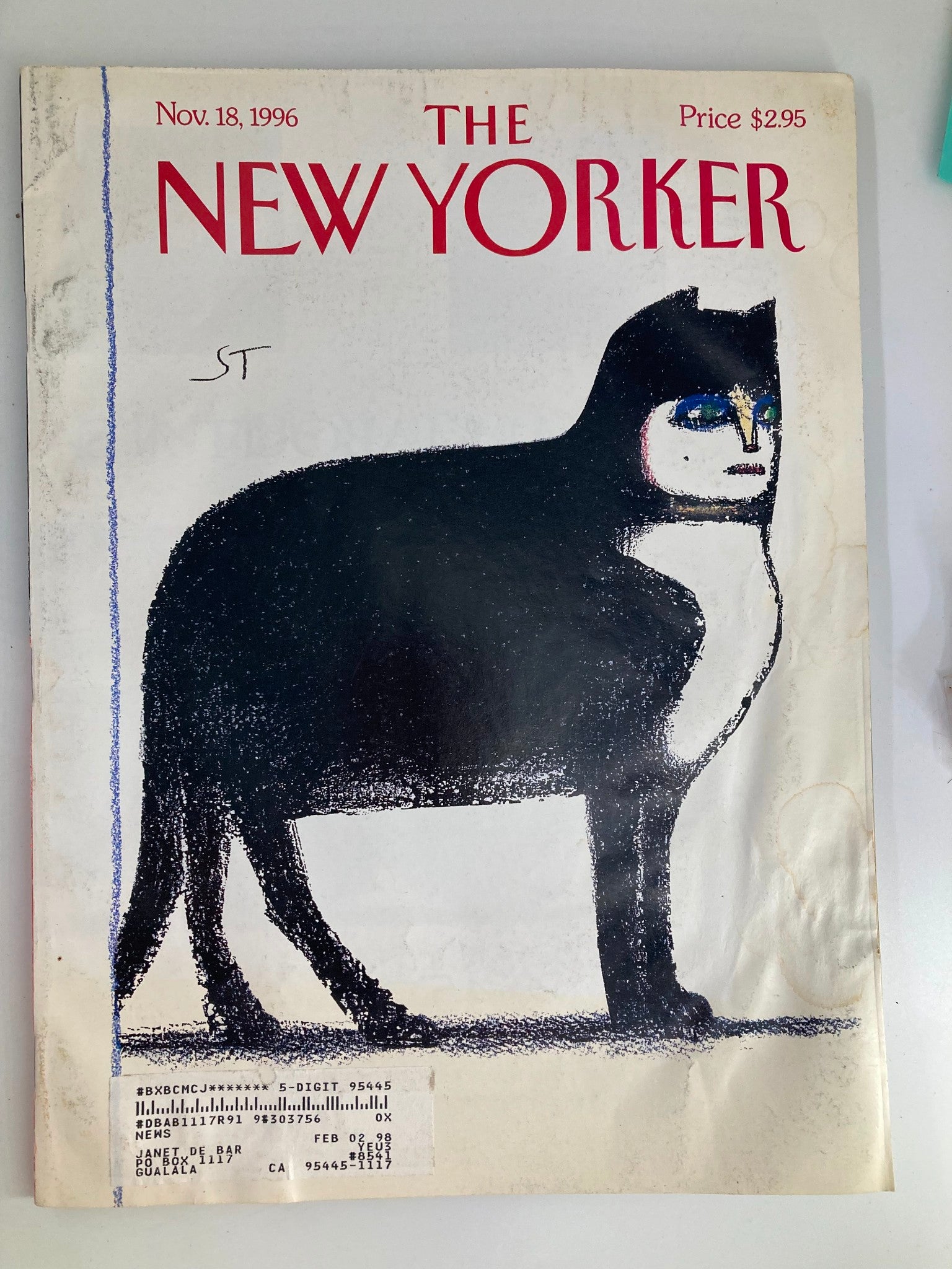 The New Yorker Full Magazine November 18 1996 Cat by Saul Steinberg