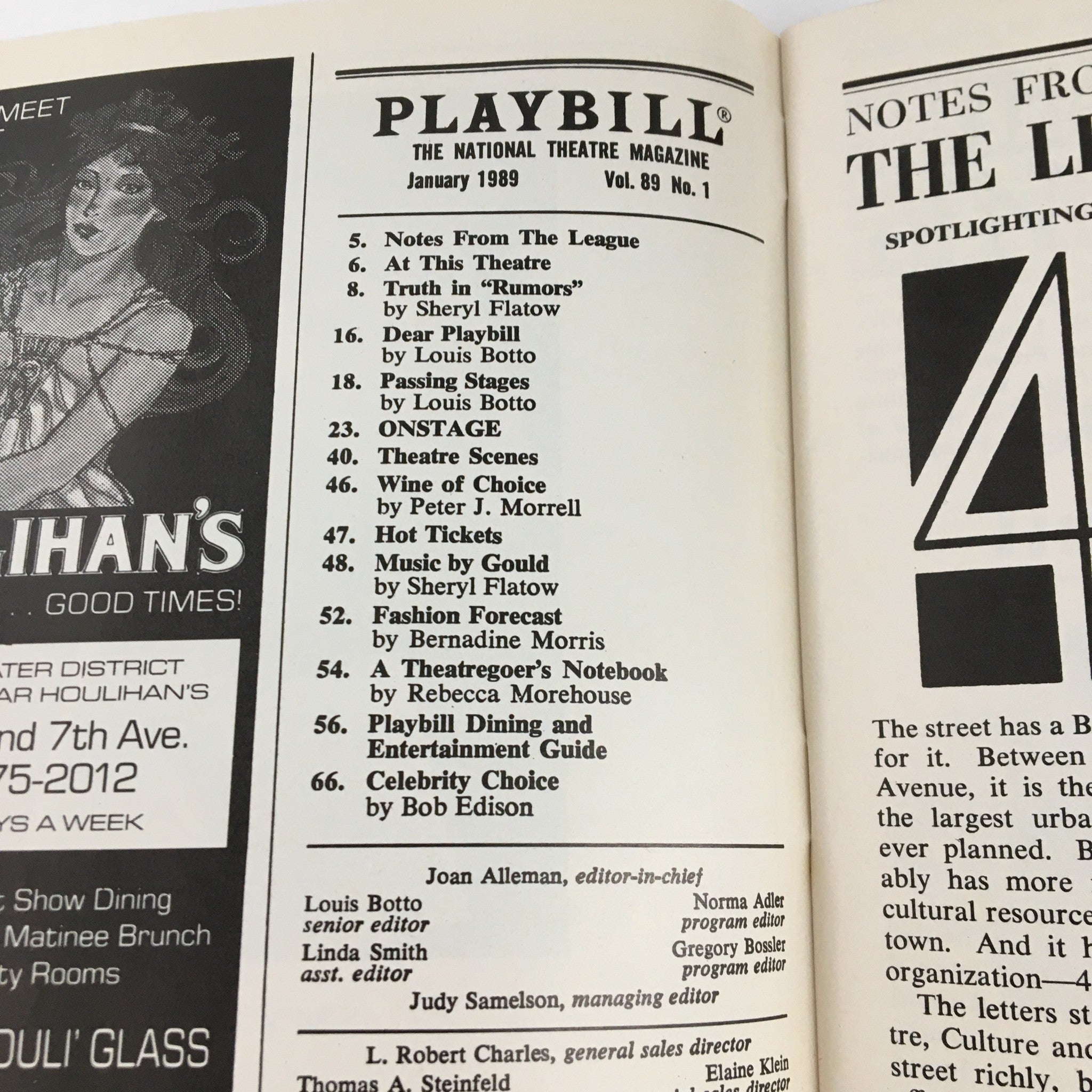 1989 Playbill Broadhurst Theater Present Neil Simon's Rumors A Farce