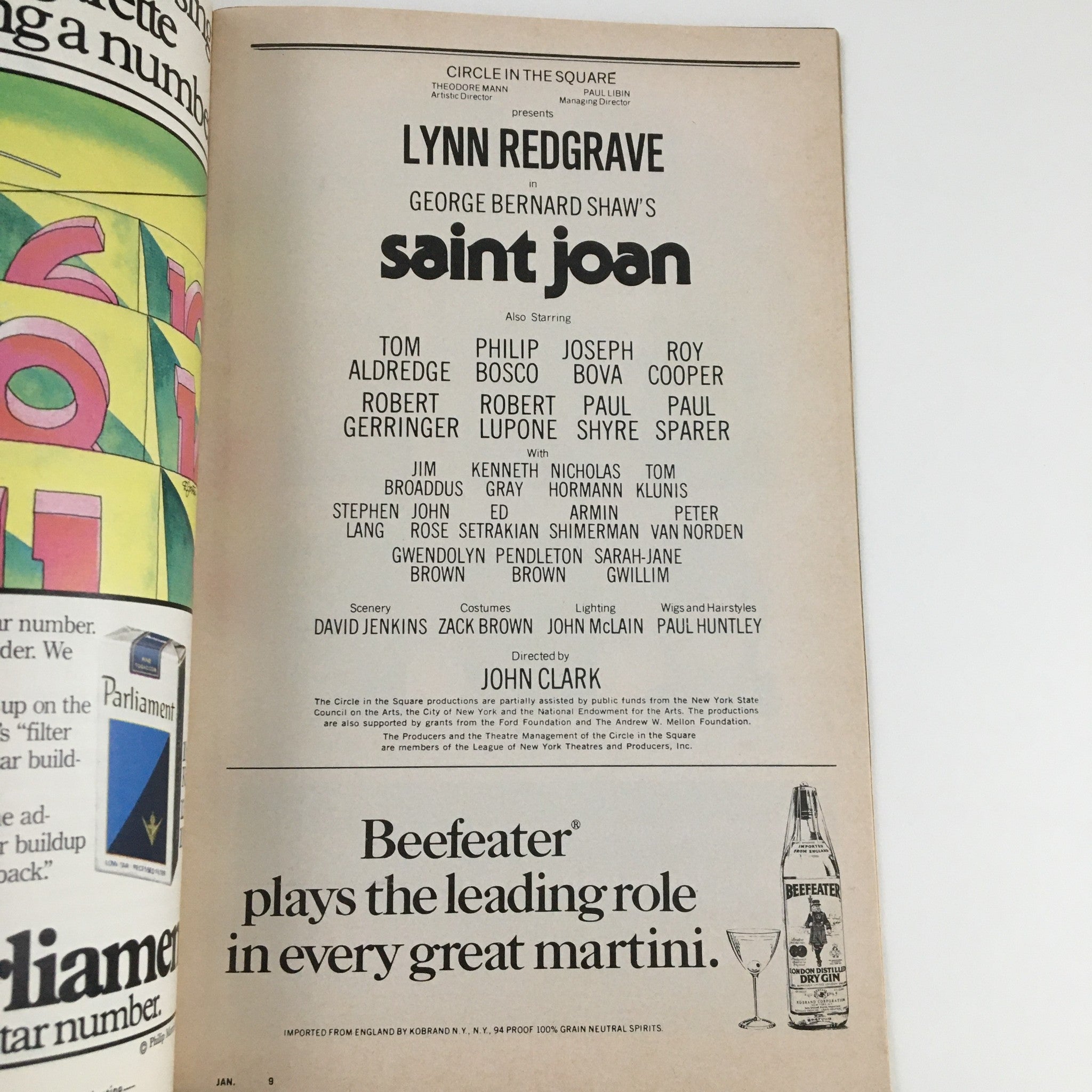 1978 Playbill Circle in the Square Present Lynn Redgrave in Saint Joan