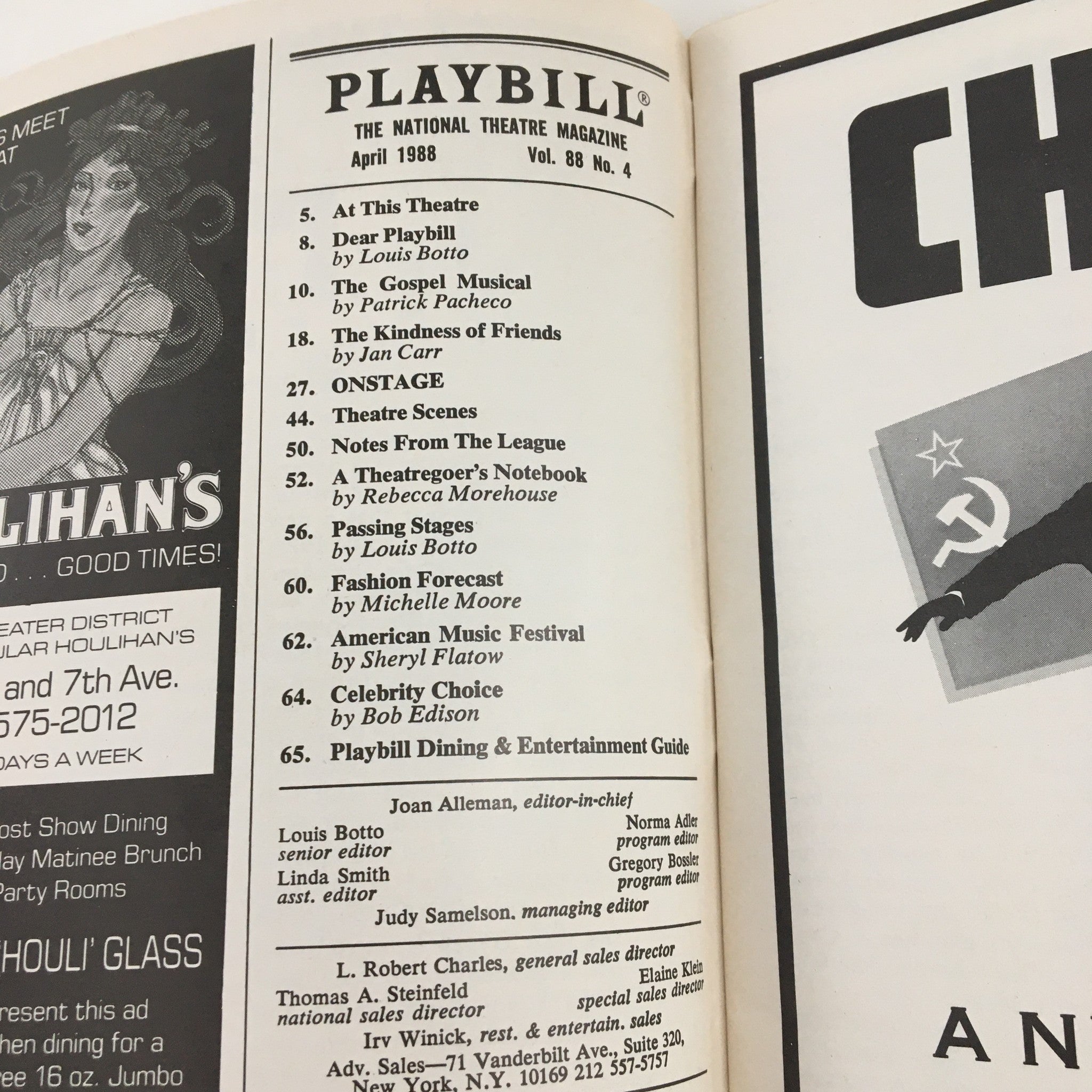 1988 Playbill The Music Box The Kennedy Center Present Michael Rupert in Mail