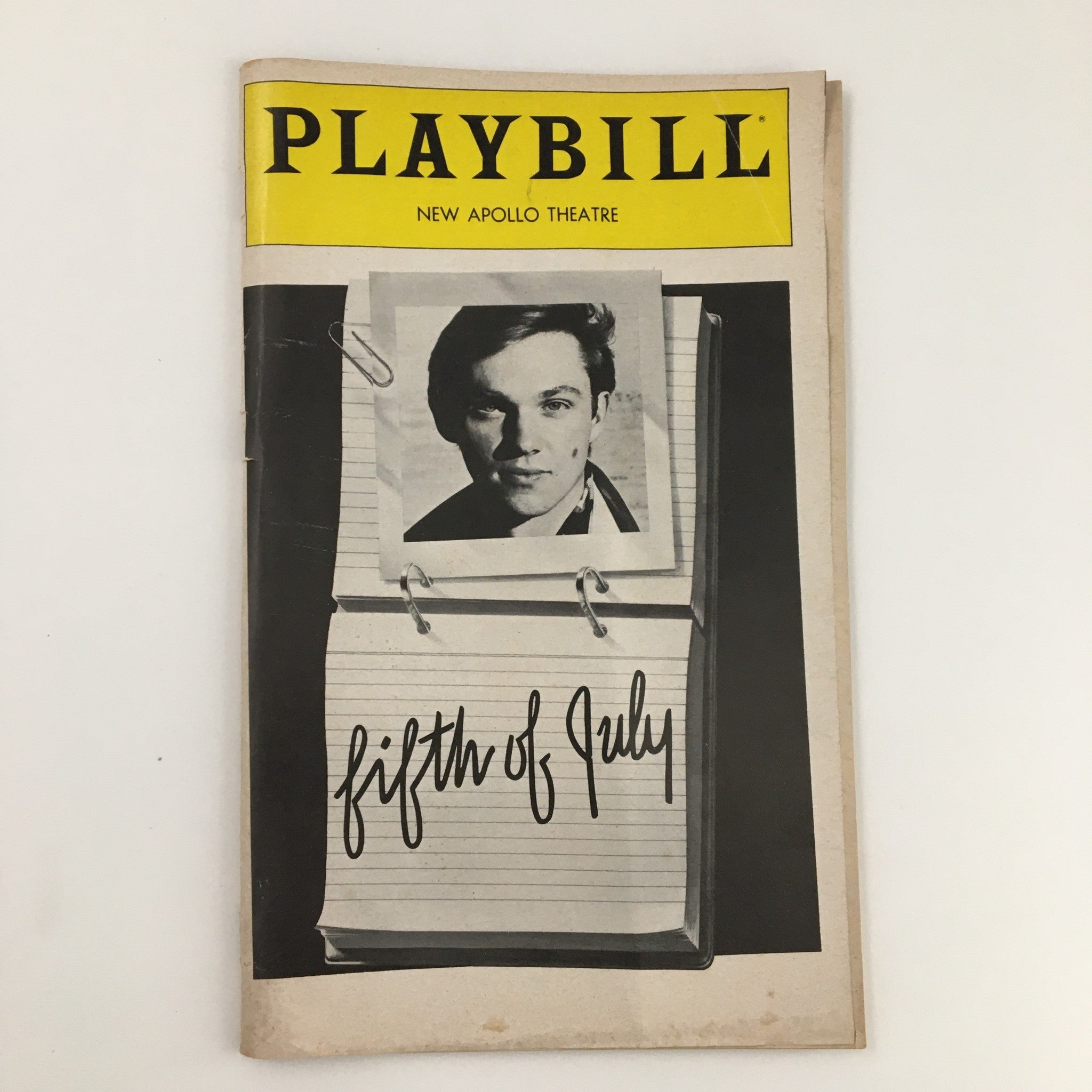 1981 Playbill New Apollo Theatre Present Richard Thomas in Fifth of July