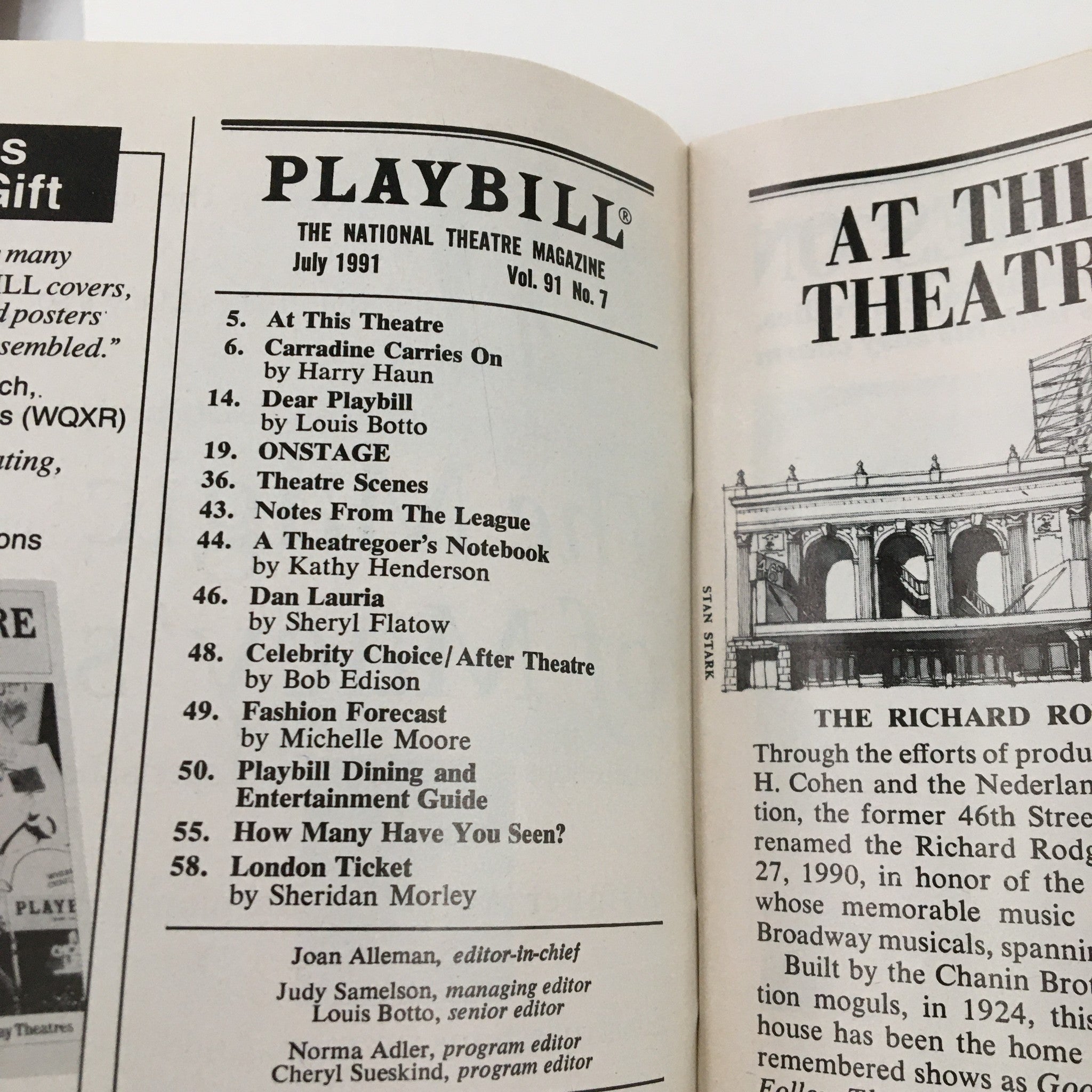 1991 Playbill Richard Rodgers Theatre in Neil Simon's Lost in Yonkers A New Play