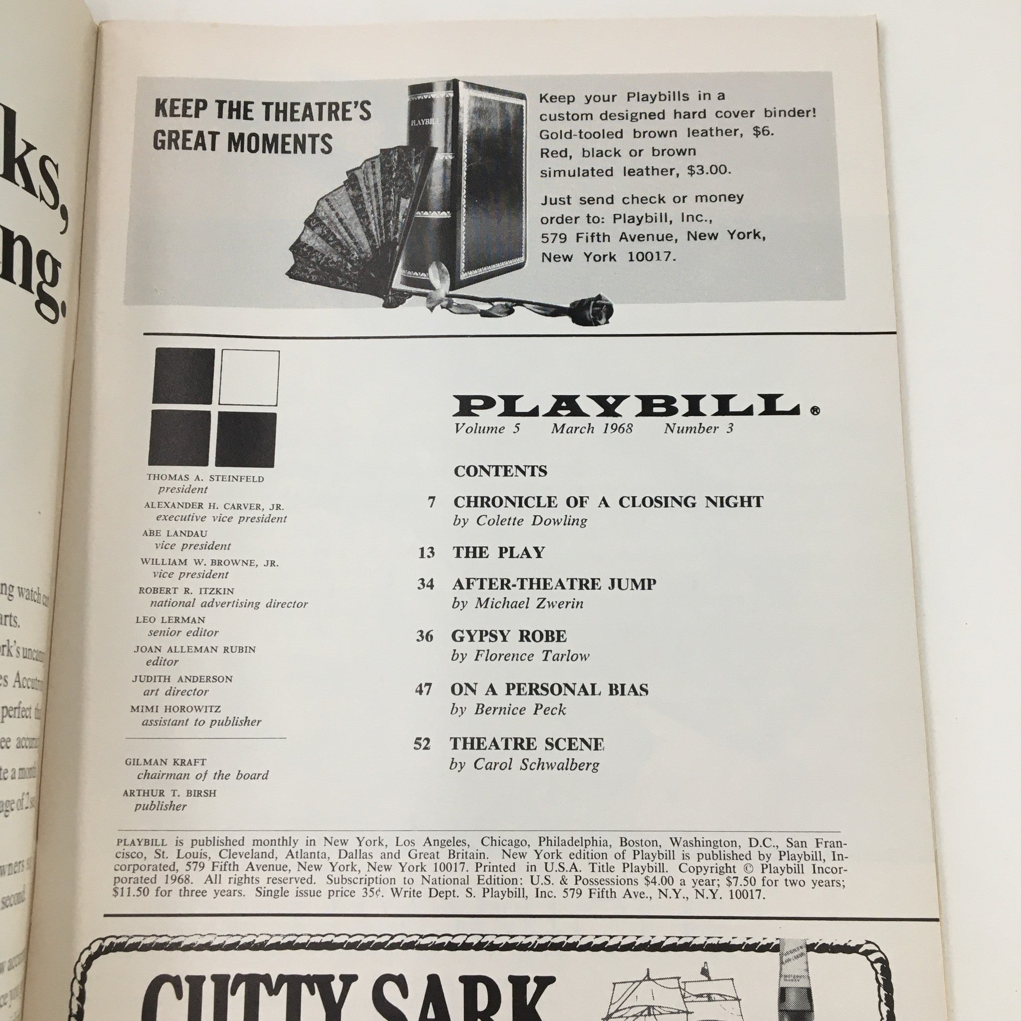 1968 Playbill The Music Box Present Gig Young in There's A Girl in my Soup