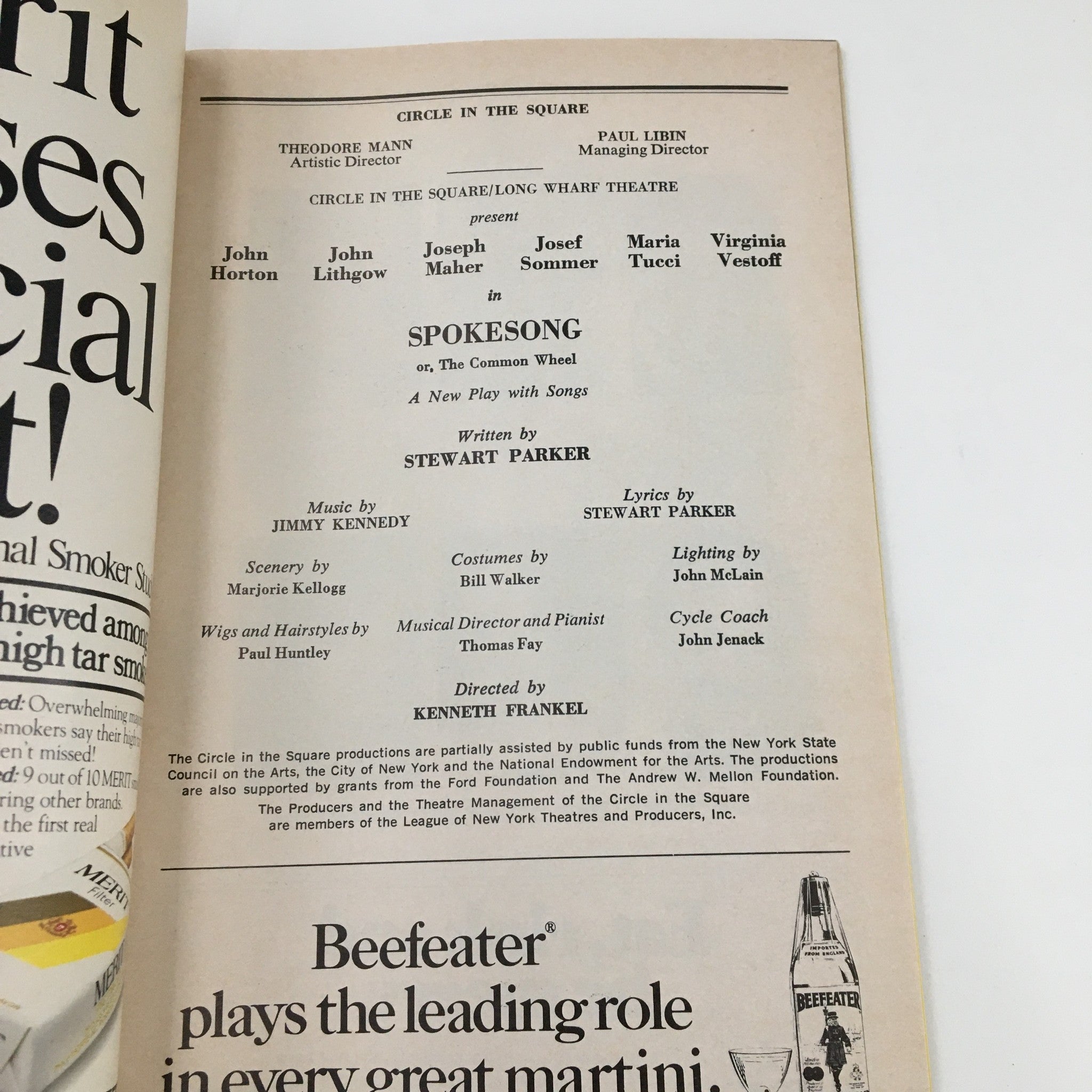 1979 Playbill Circle in the Square Present John Horton in Spokesong A New Play